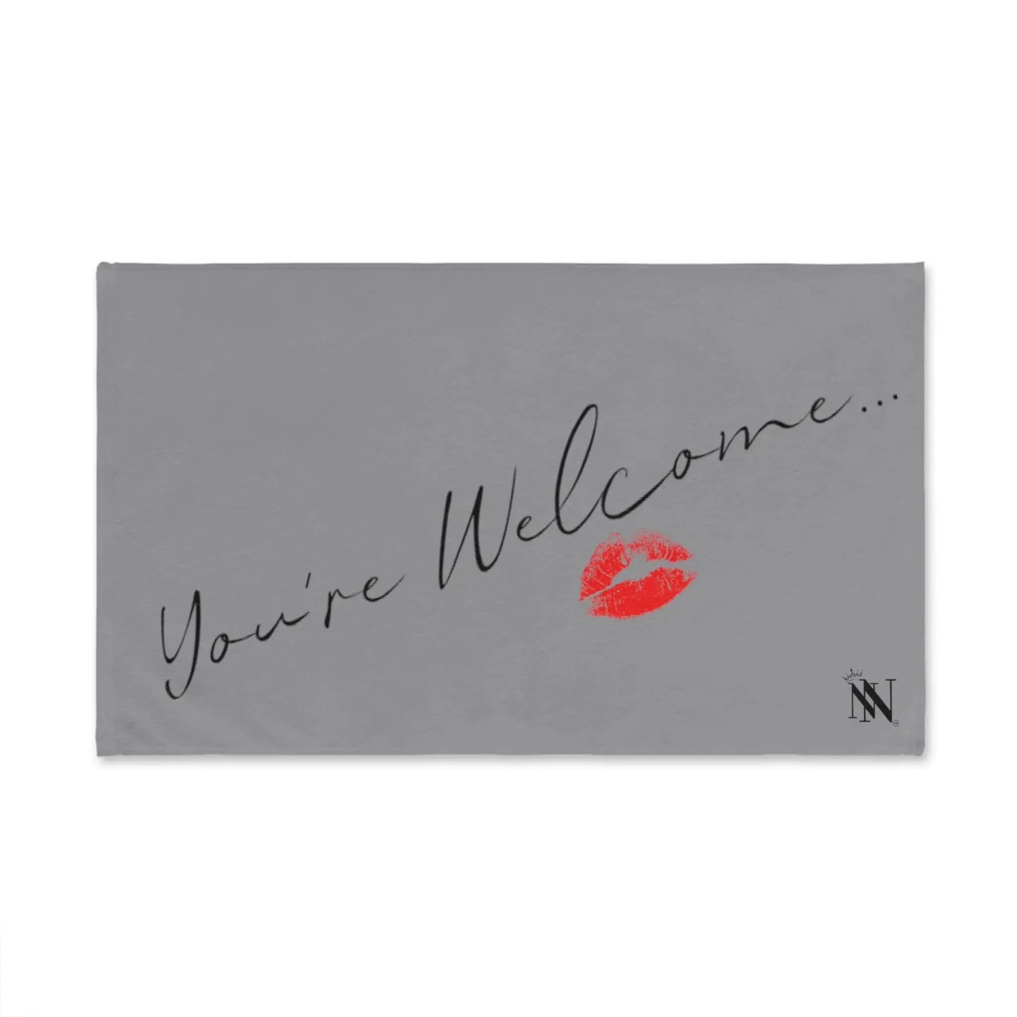You’re Welcome Kiss Grey | Mix & Match Original Fun-Flirty Lovers’ Towels