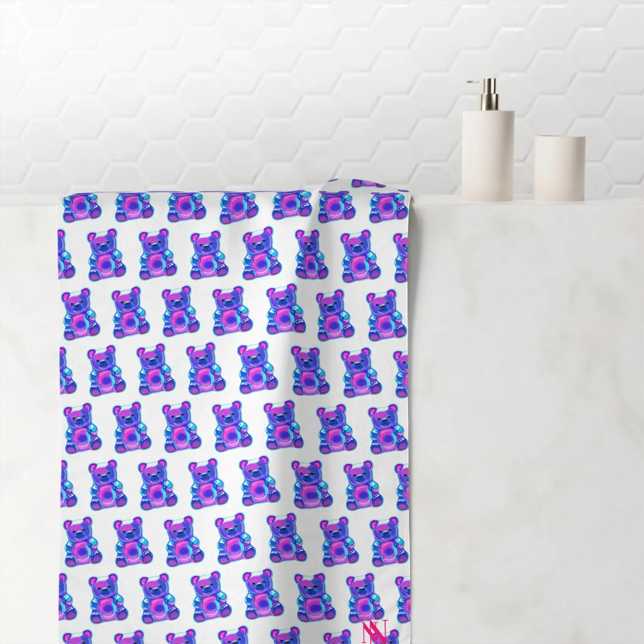 Yummy Bear Pattern | Mix & Match XL Fun-Flirty Lovers’ Towels