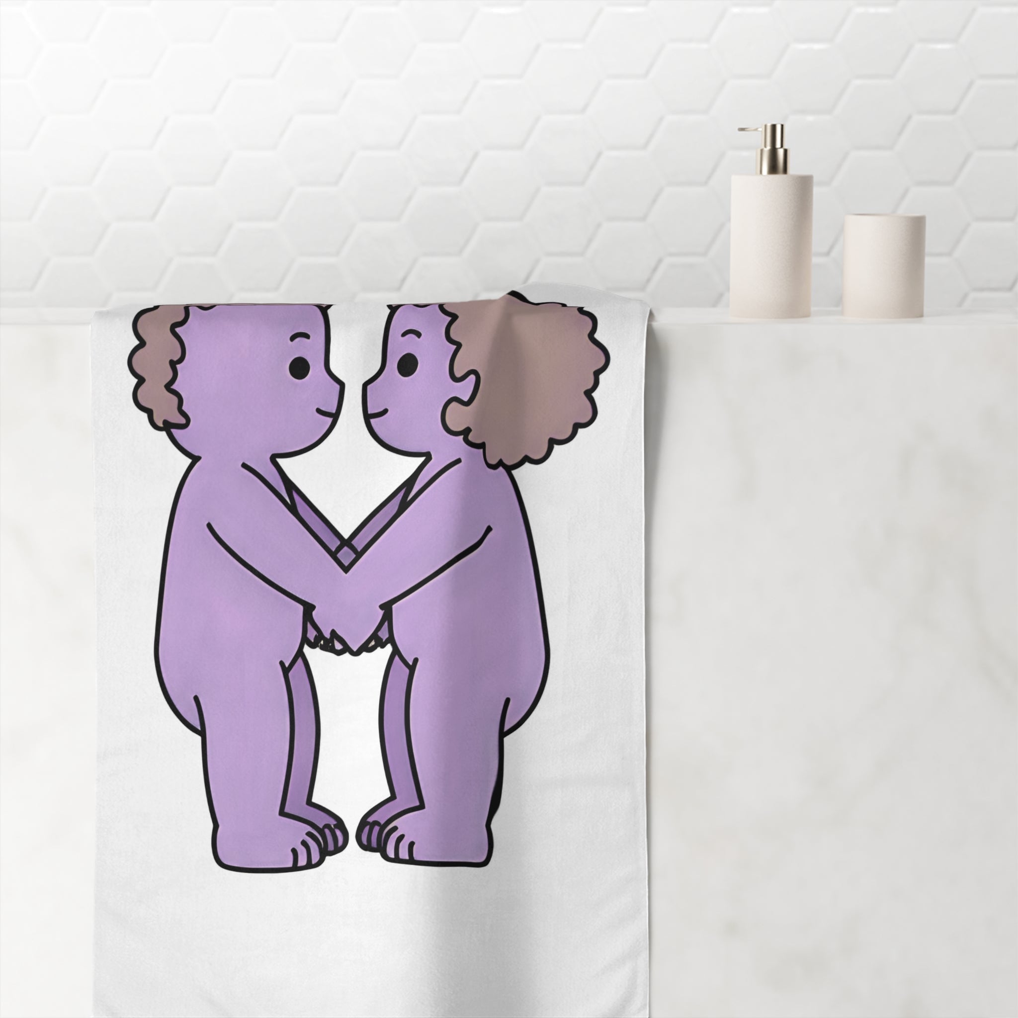 Naked Couple Emoji | Mix & Match XL Fun-Flirty Lovers’ Towels