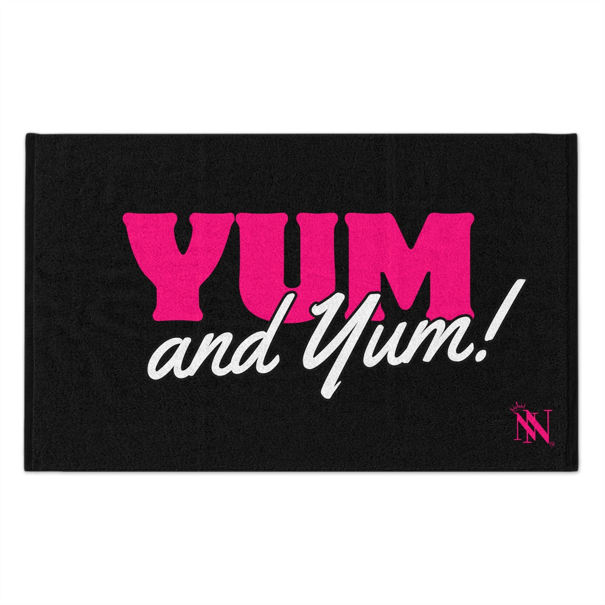 Yum and Yum! Black Mix & Match Soft Sex Towels | Flirty Lovers’ Gifts