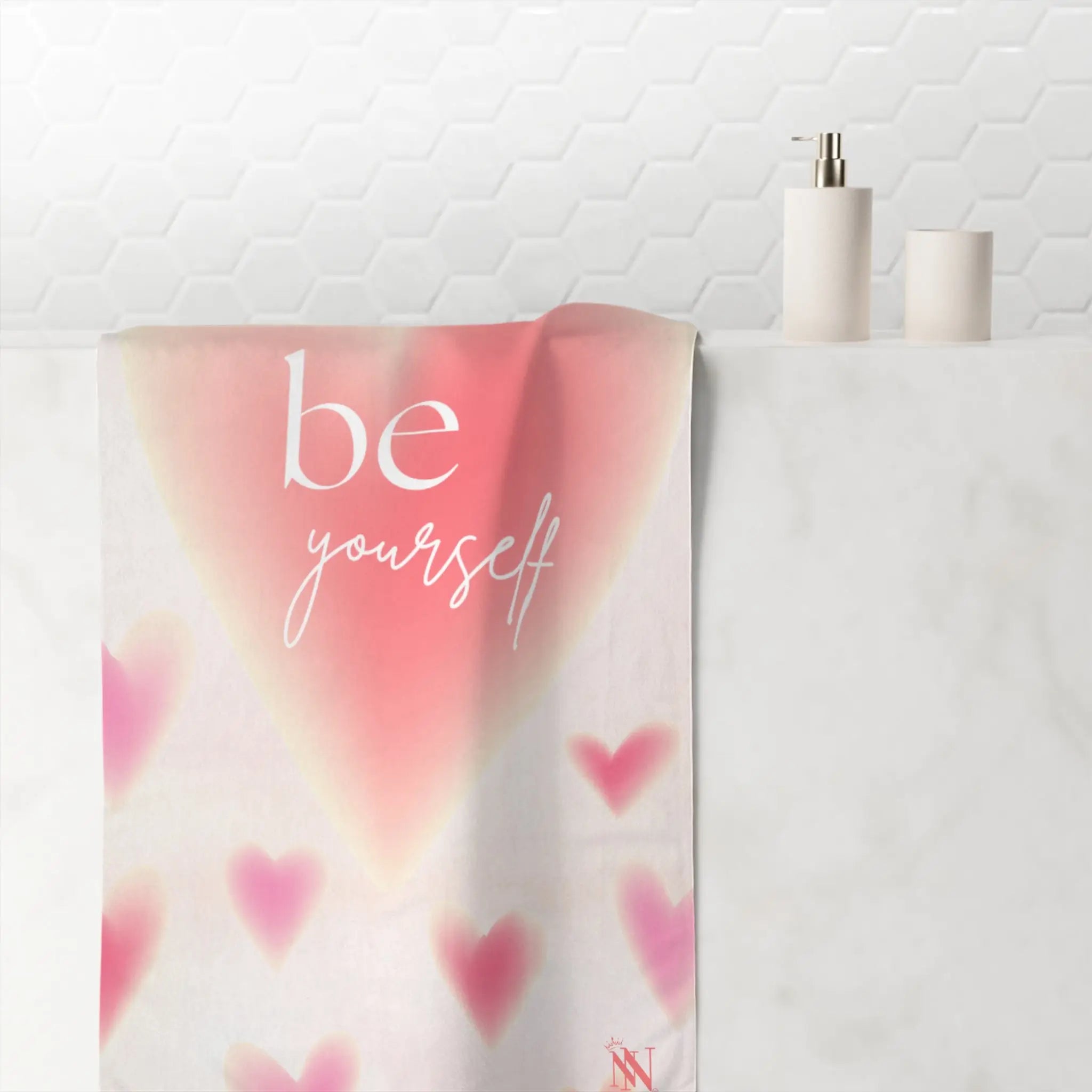 Be Yourself Heart Pattern Extra Large Sex Towel