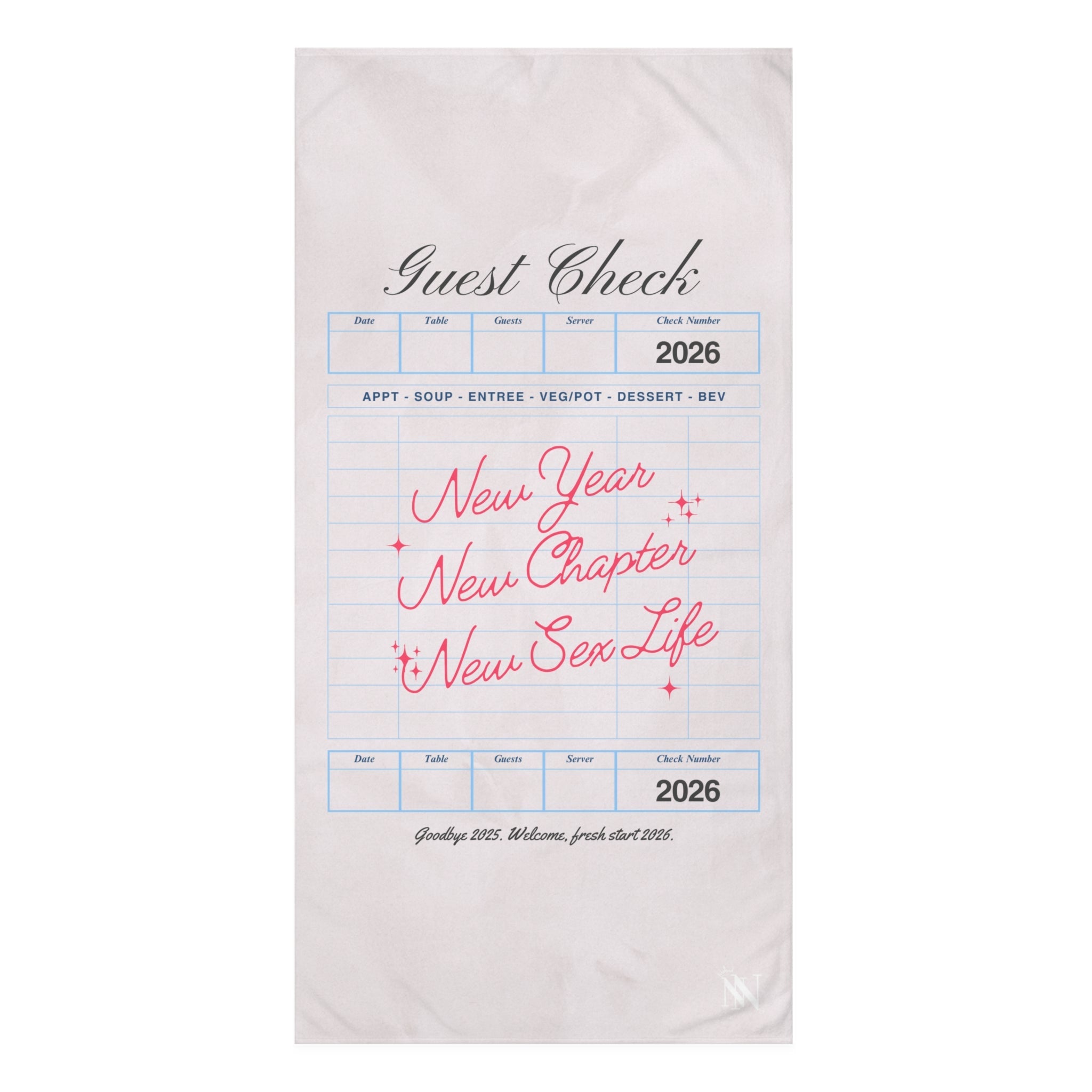 New Year New Sex Life Guest Check | Mix & Match XL Fun-Flirty Lovers’ Towels