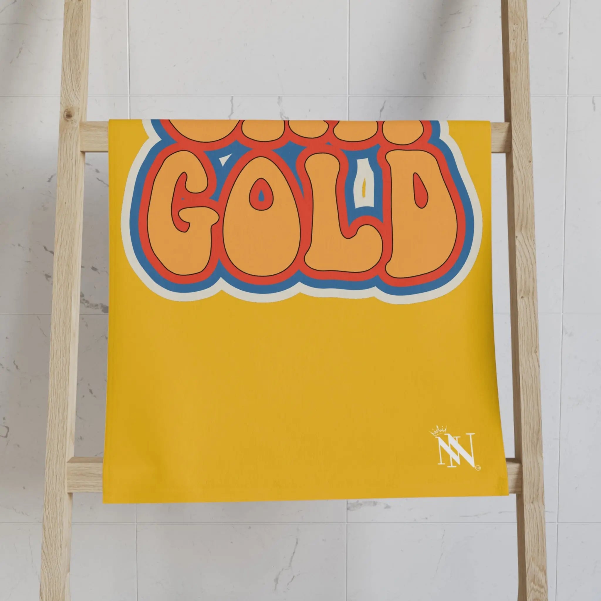 Stay Gold Retro Sticker Yellow | Mix & Match Classic Fun-Flirty Lovers’ Towels