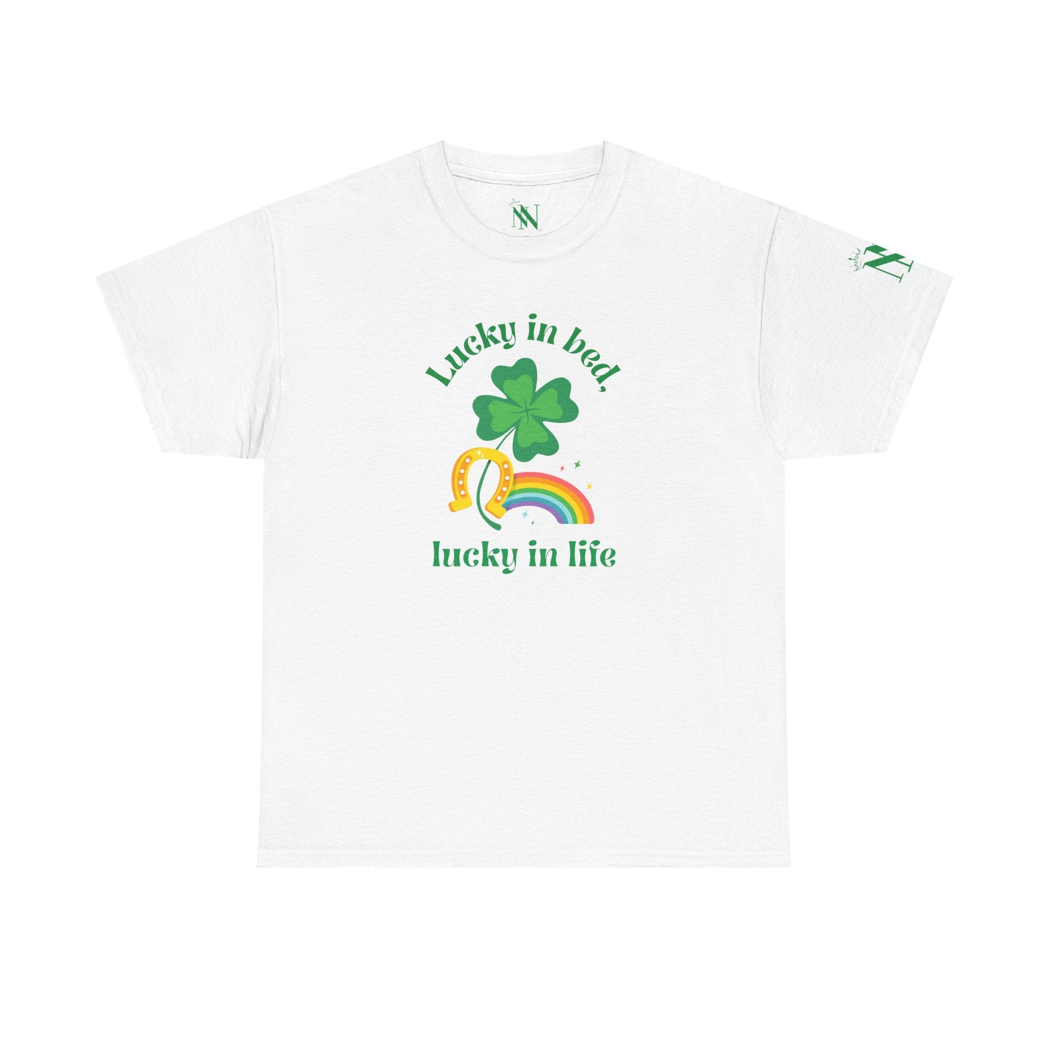 Lucky in Bed Lucky in Life St. Patrick’s Day | Mix & Match Cotton Unisex Fun-Flirty Lovers’ T-Shirts