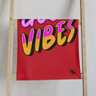Neon Rainbow Good Vibes Red Cum Towel