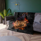 Gobble Til’ You Wobble Crow | Nectar Napkins Fun-Flirty Lovers’ Crushed Velvet Blankets