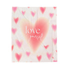 Love Yourself Heart Pattern Lovers’ Silky Soft Blanket