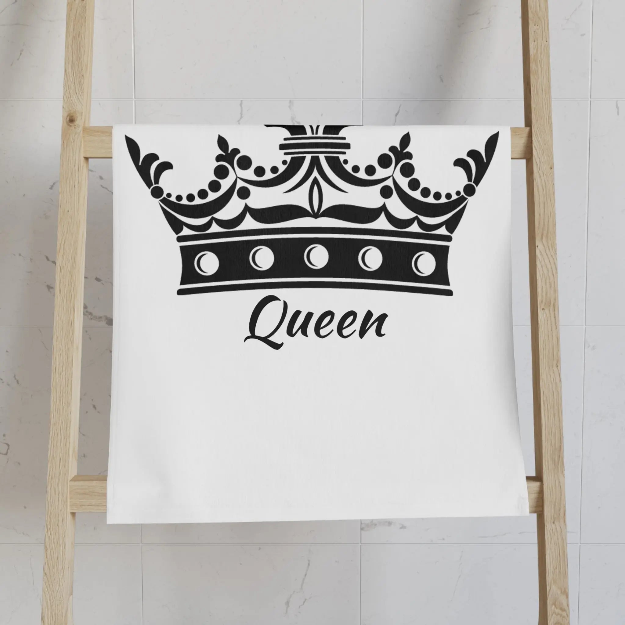 Large Crown Queen White Cum Towel