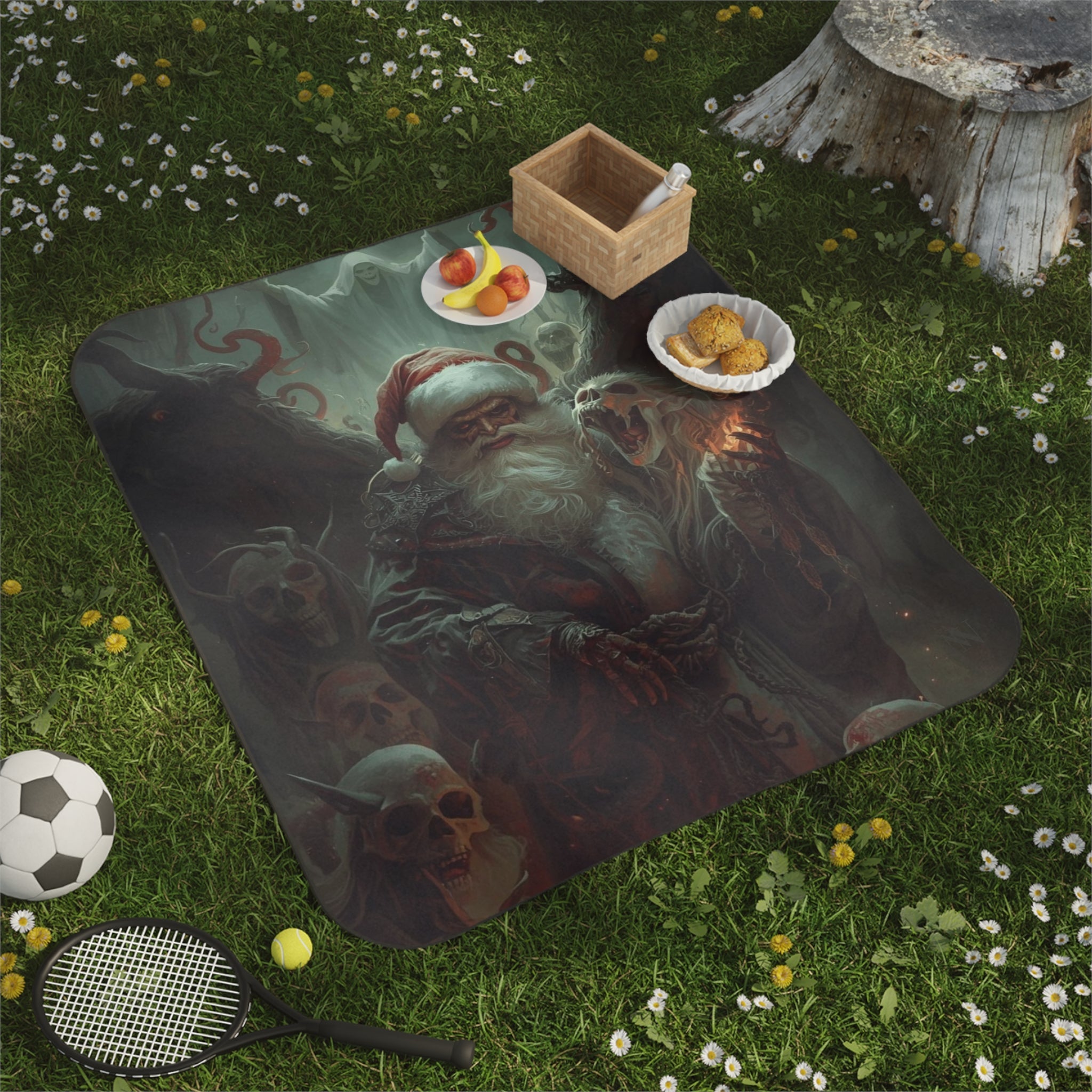 Evil Santa Christmas Fantasy | Mix Match Fun-Flirty Lovers’ Water-Resistant Blankets