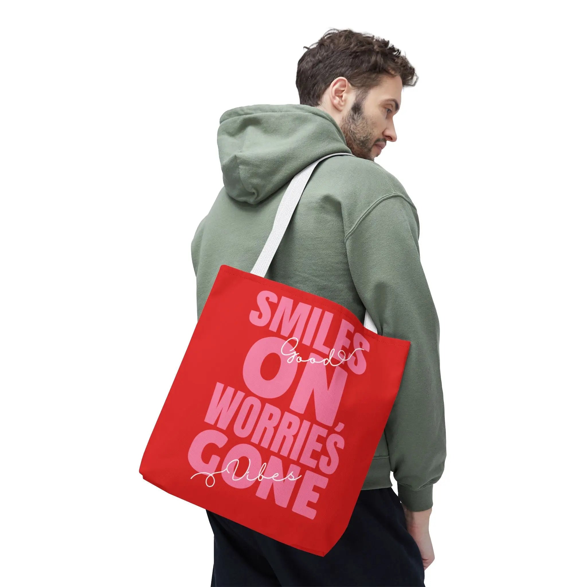 Smiles On Worries Gone Good Vibes | Mix & Match Fun-Flirty Lovers’ Totes