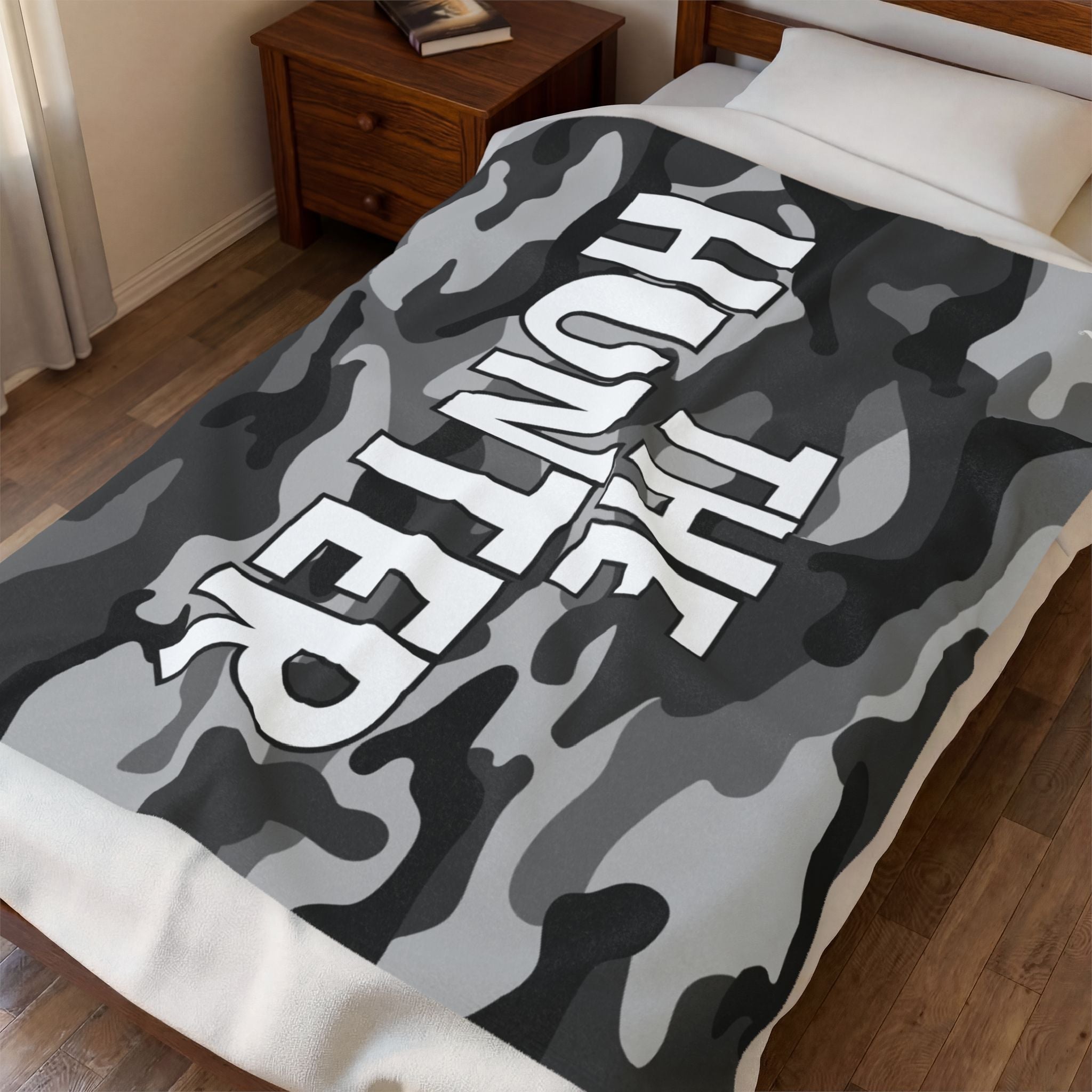 The Hunter Grey Camo Blanket