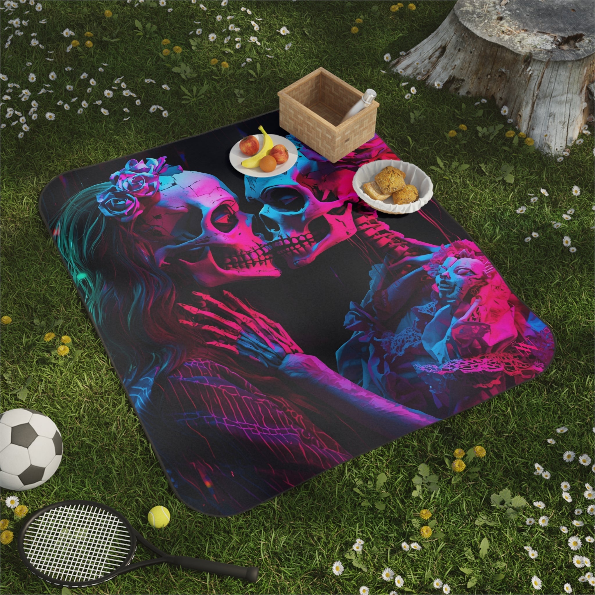 El Día de los Muertos Skeletons | Mix Match Fun-Flirty Lovers’ Water-Resistant Blankets