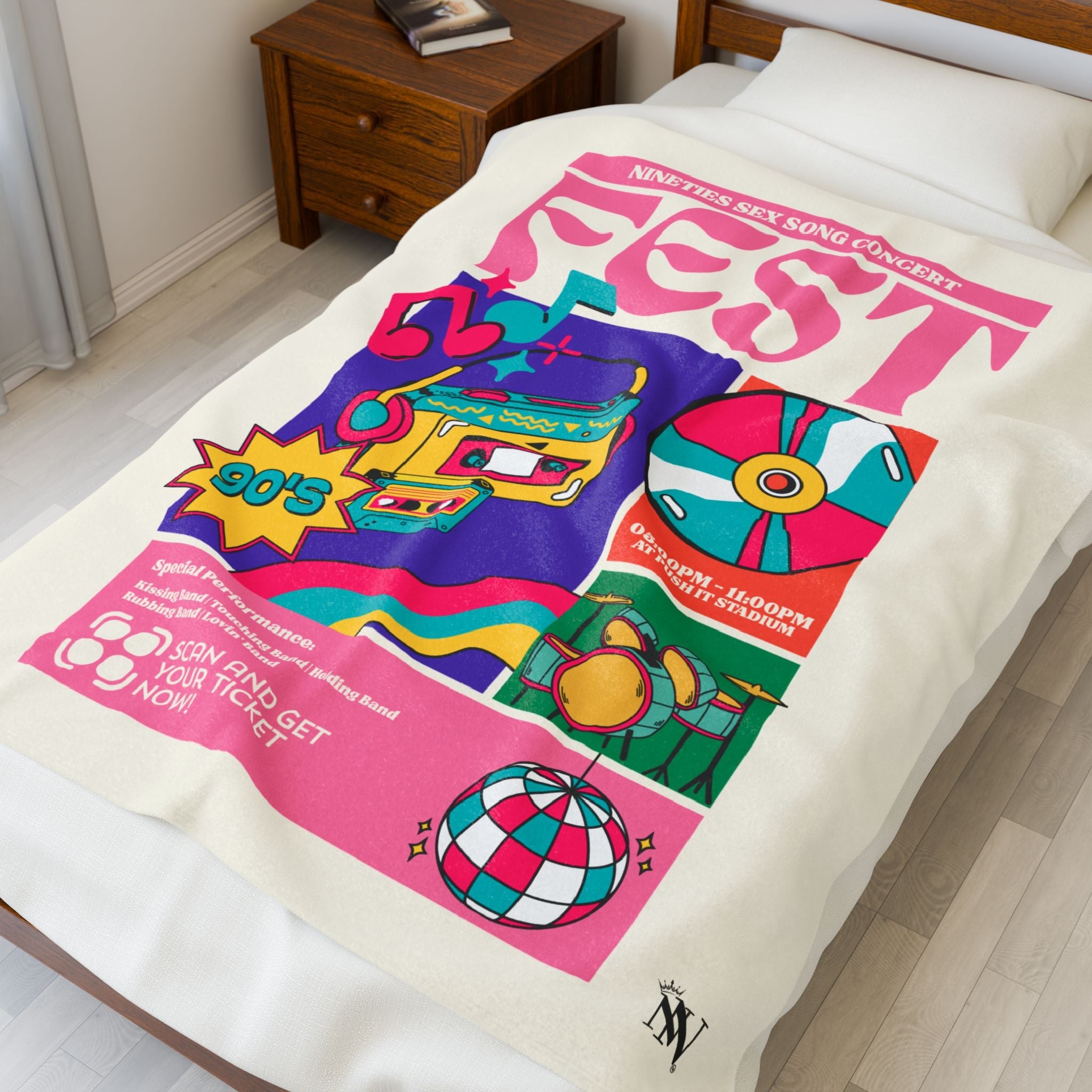 Nineties Sex Song | Mix & Match Velveteen Fun-Flirty Lovers’ Blankets