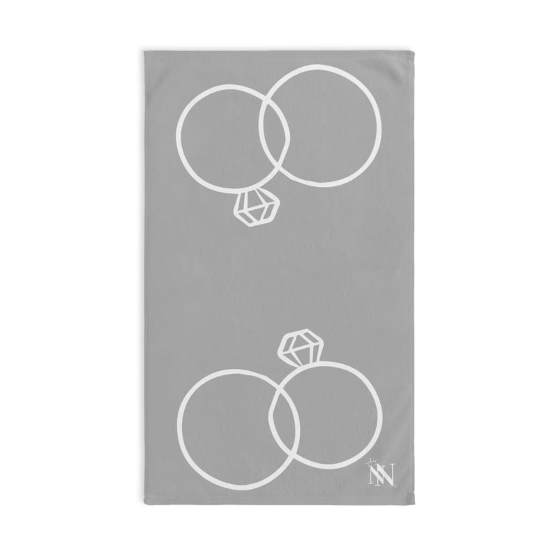 Wedding Rings Shareable Light Grey | Mix & Match Original Fun-Flirty Lovers’ Towels