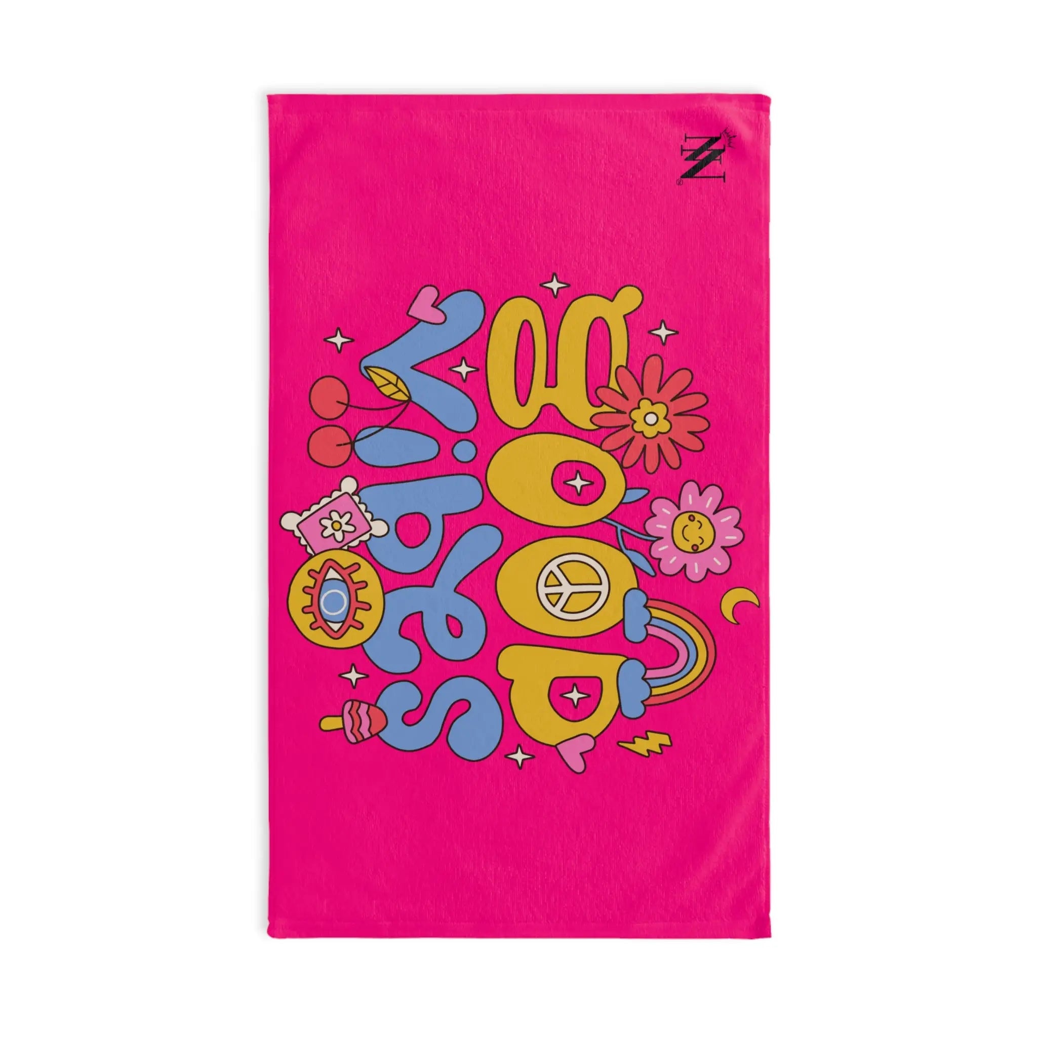 Good Vibes Hippie Flower Signature Pink Cum Towel