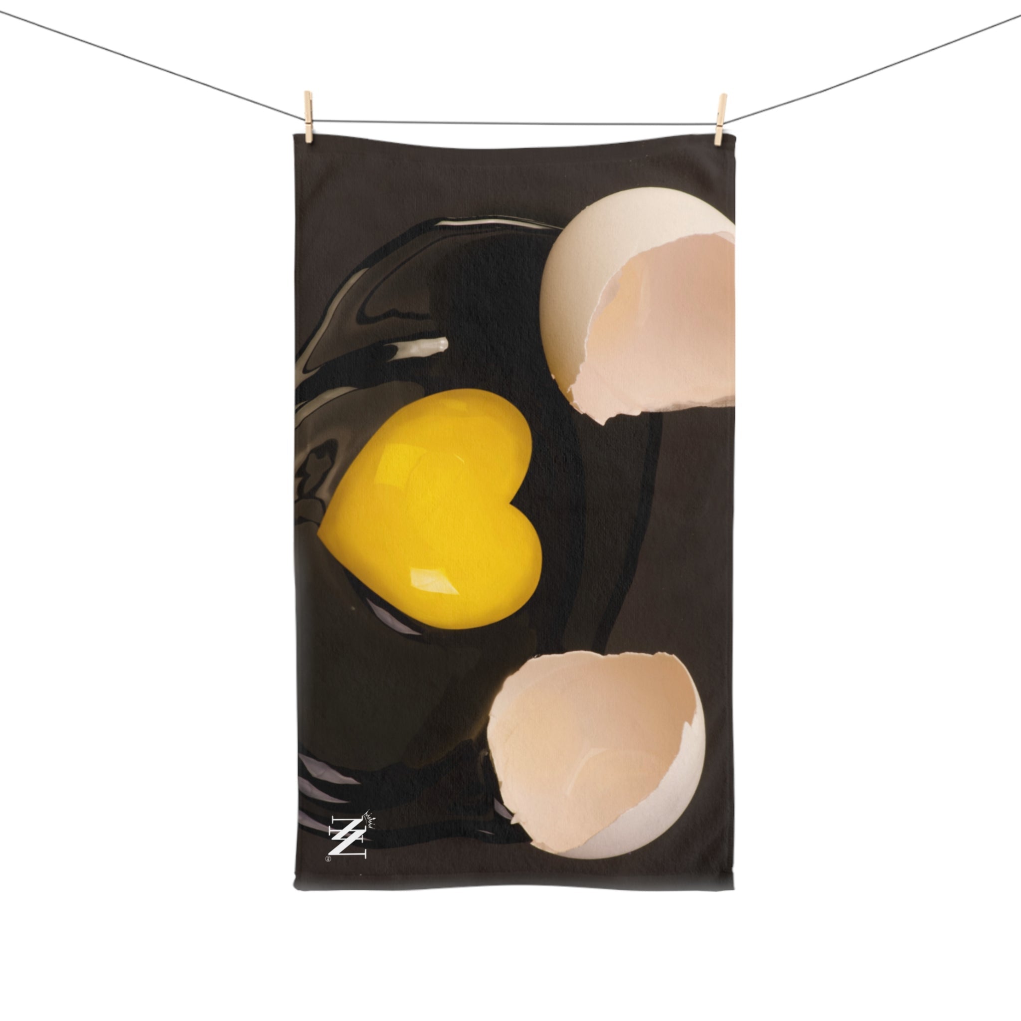 Broken Egg Heart Yolk 3D Print | Mix & Match Original Fun-Flirty Lovers’ Towels