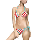 Red & White Checkered | Mix & Match Fun-Flirty Lovers’ String Bikinis