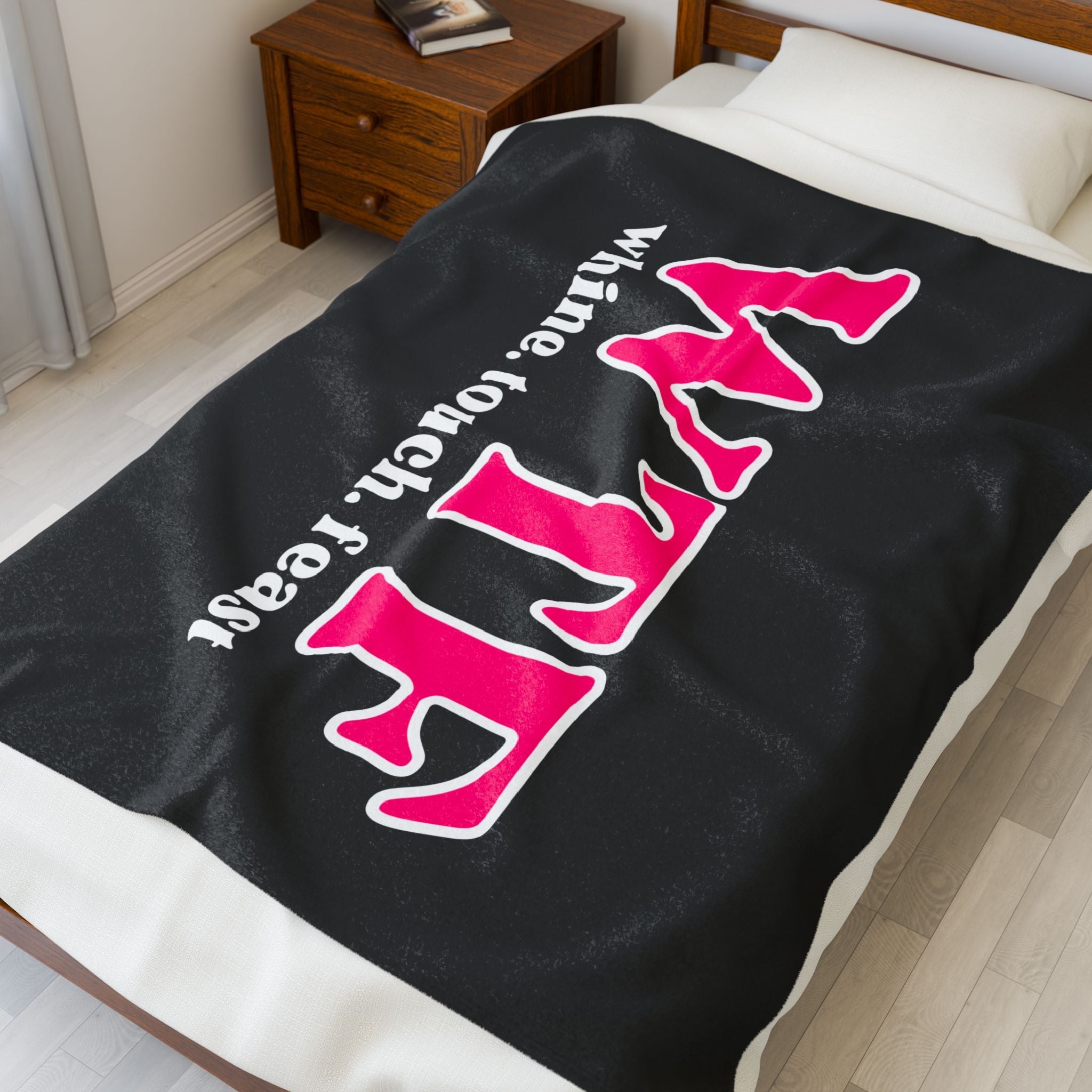 WTF Whine Touch Feast | Mix & Match Velveteen Fun-Flirty Lovers’ Blankets