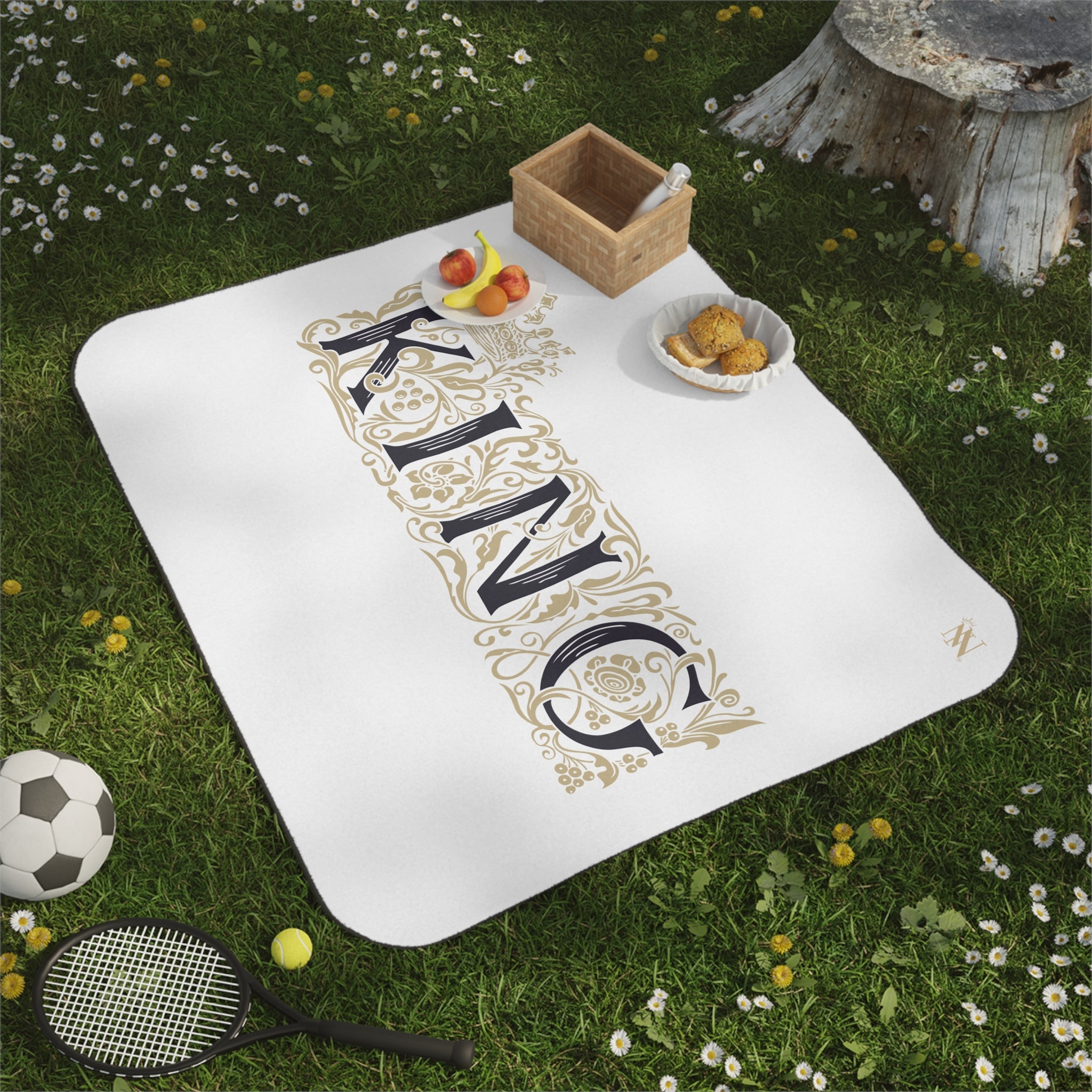 Gold Filigree King | Mix Match Fun-Flirty Lovers’ Water-Resistant Blankets