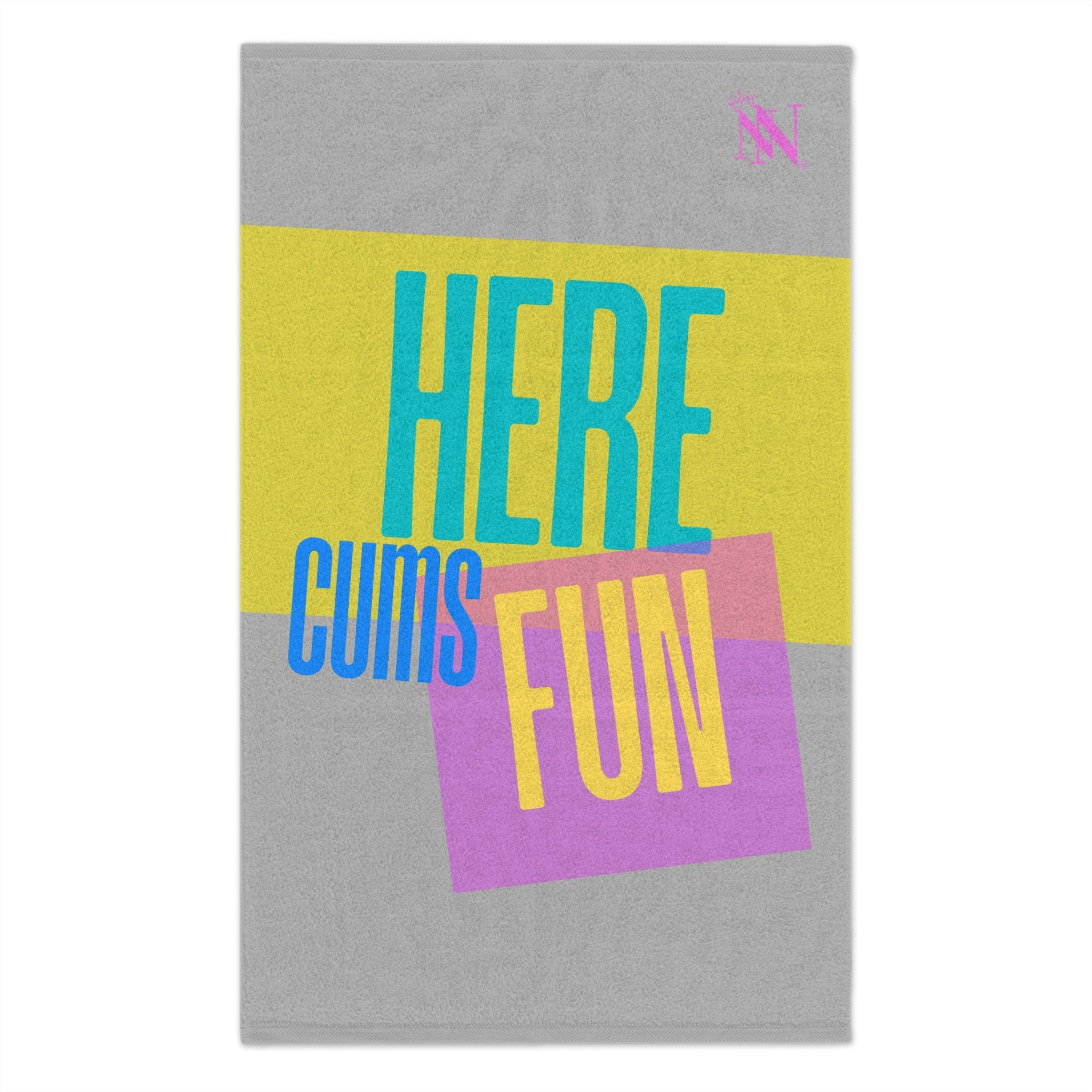 Here Cums Fun Light Grey | Mix & Match Soft Fun-Flirty Lovers’ Towels