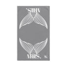 Mrs. Mrs. Mermaid Shareable Sides Grey | Mix & Match Classic Fun-Flirty Lovers’ Towels
