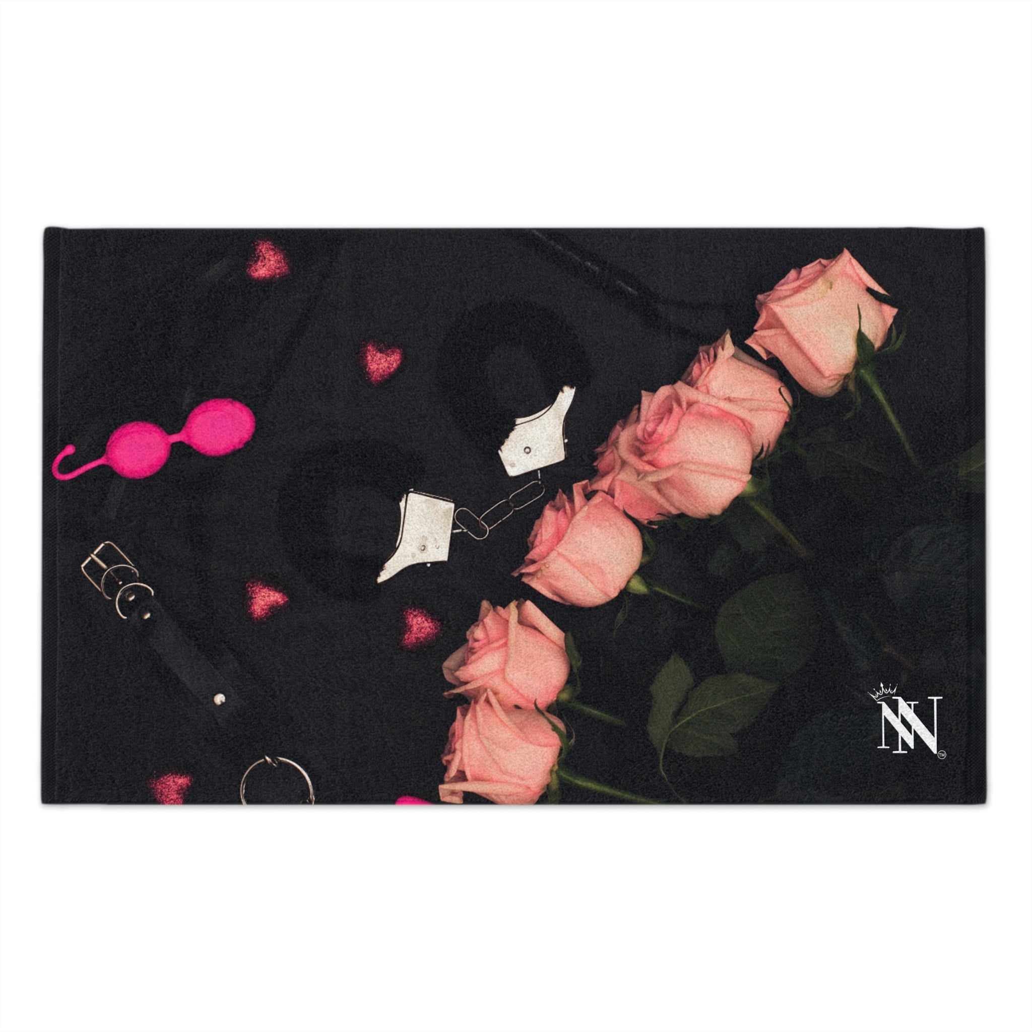 Furry Hand Cuffs & Roses Photograph | Mix & Match Soft Fun-Flirty Lovers’ Towelsl