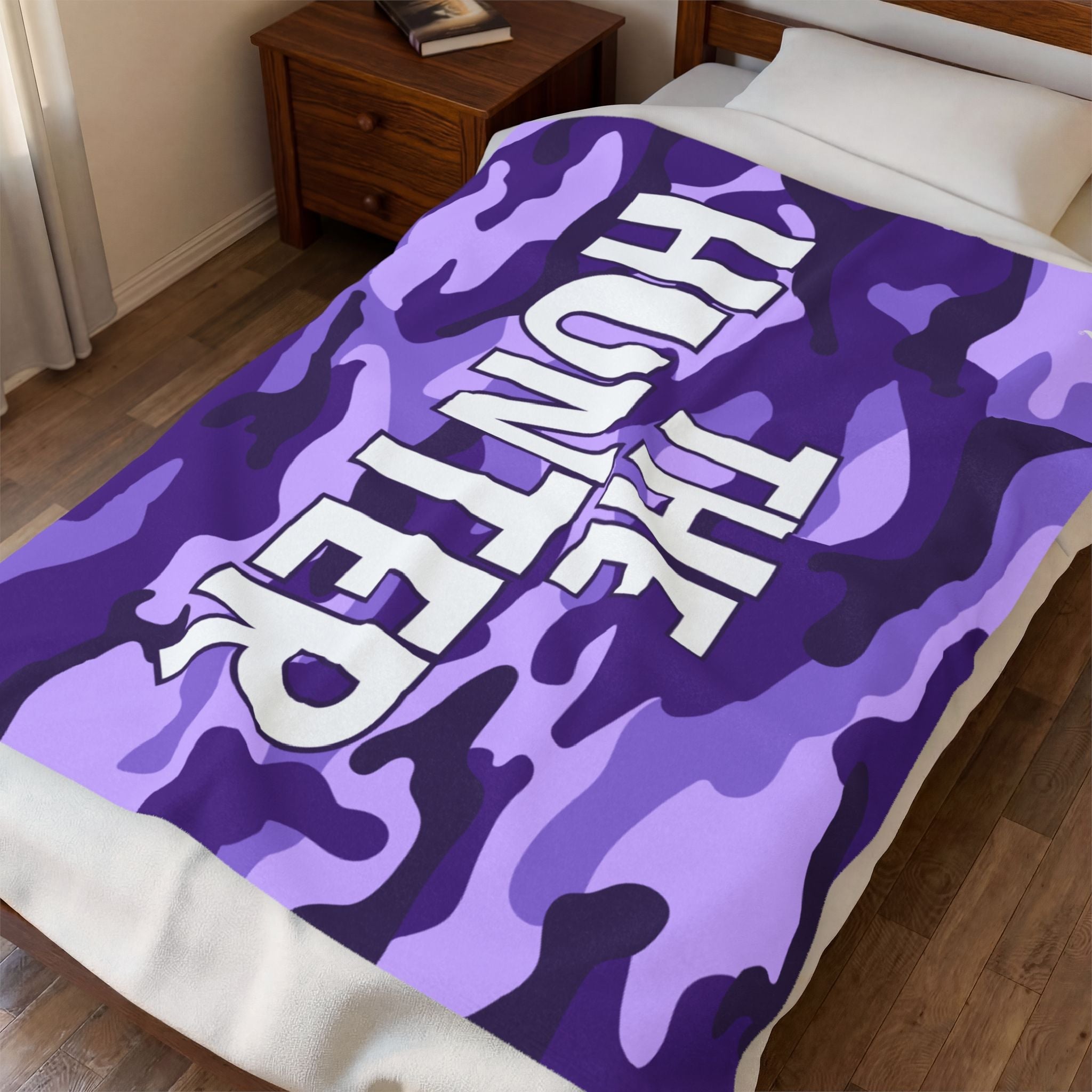 The Hunter Purple Camo Blanket