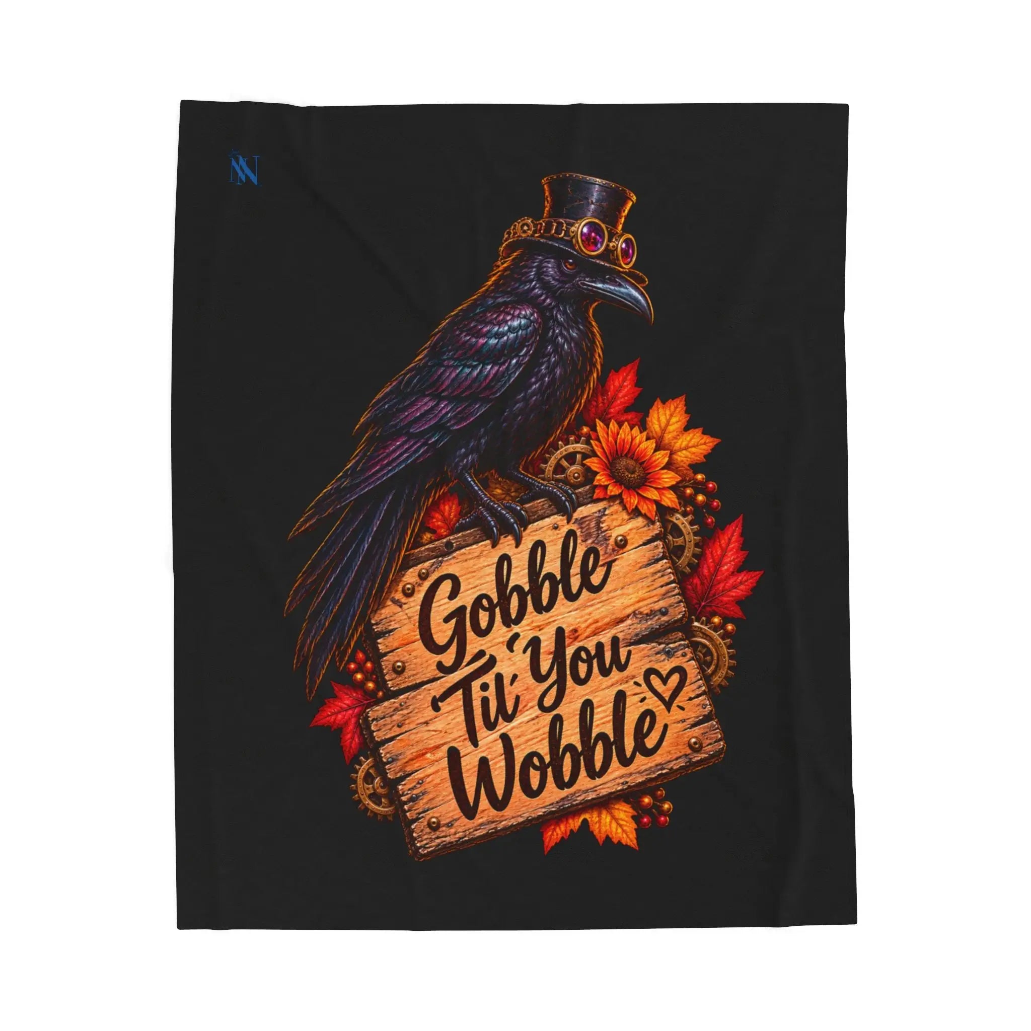 Gobble Til’ You Wobble Crow | Nectar Napkins Fun-Flirty Lovers’ Blankets