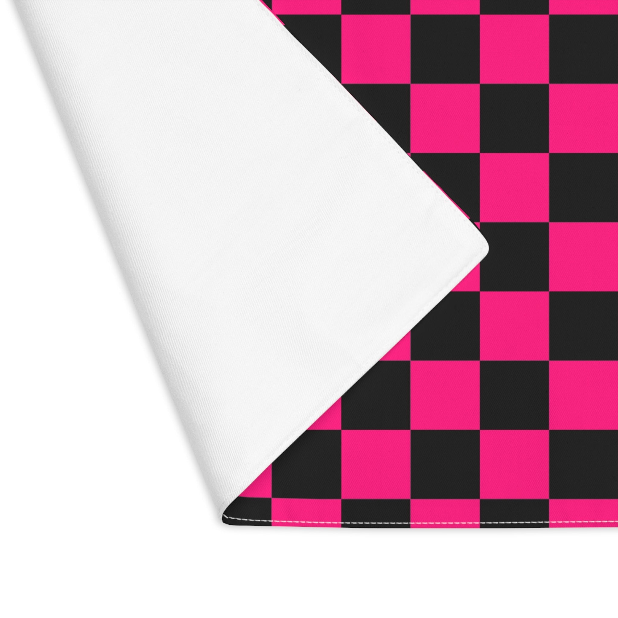 Signature Pink Black Checkers | Mix & Match Playful Fun-Flirty Lovers’ Toy Mats