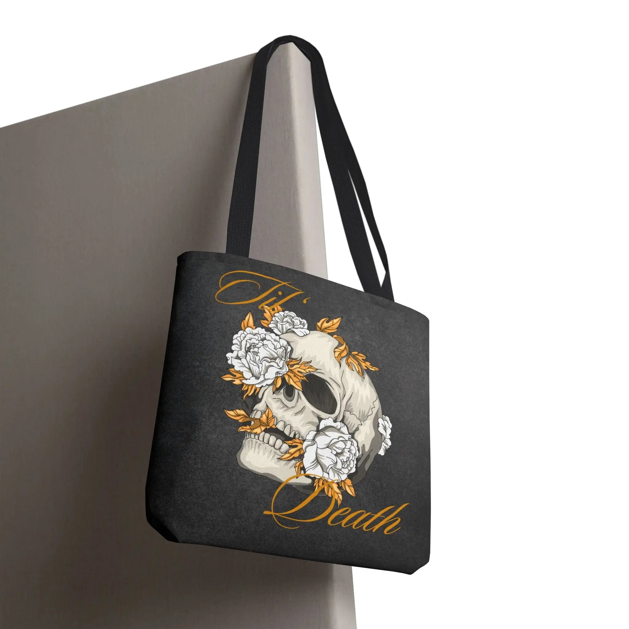Til’ Death Skull & Flowers Tote Bag