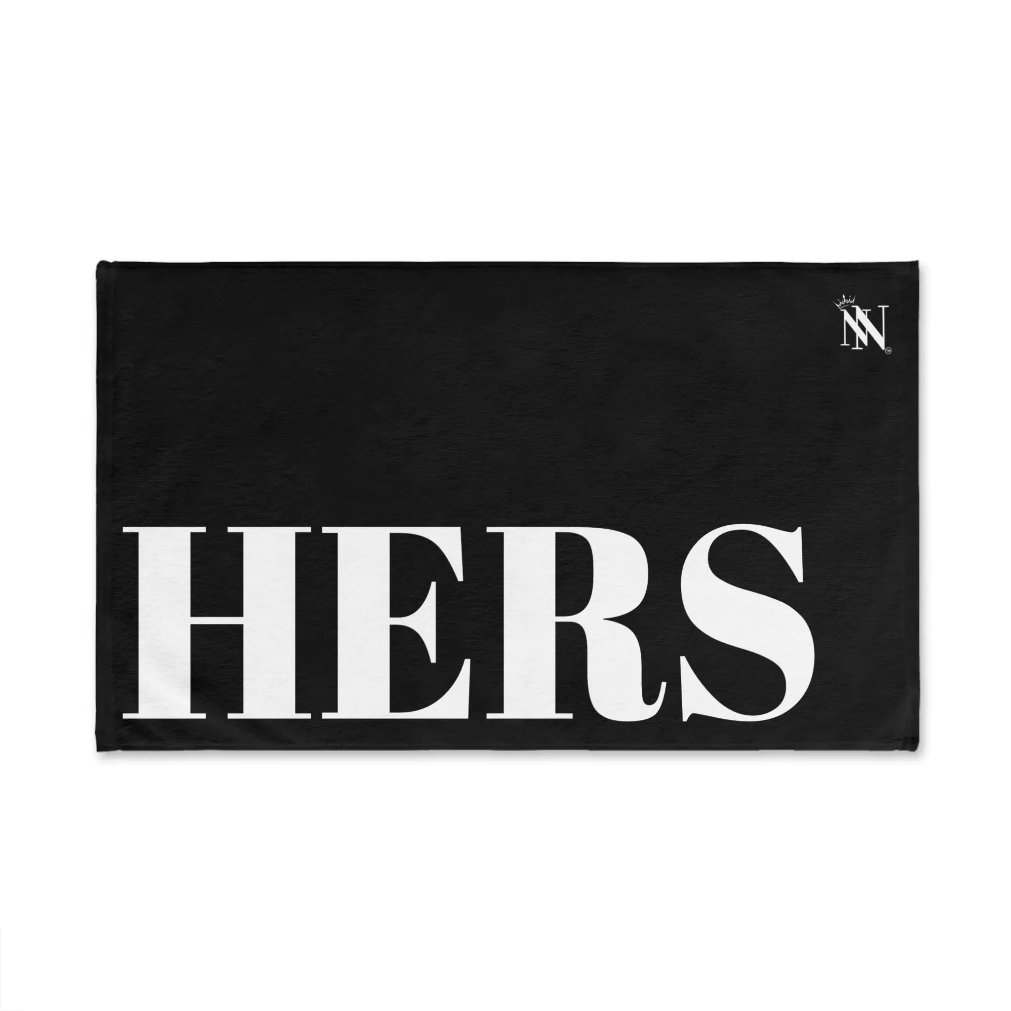 Hers Giant Letters Black | Mix & Match Classic Fun-Flirty Lovers’ Towels