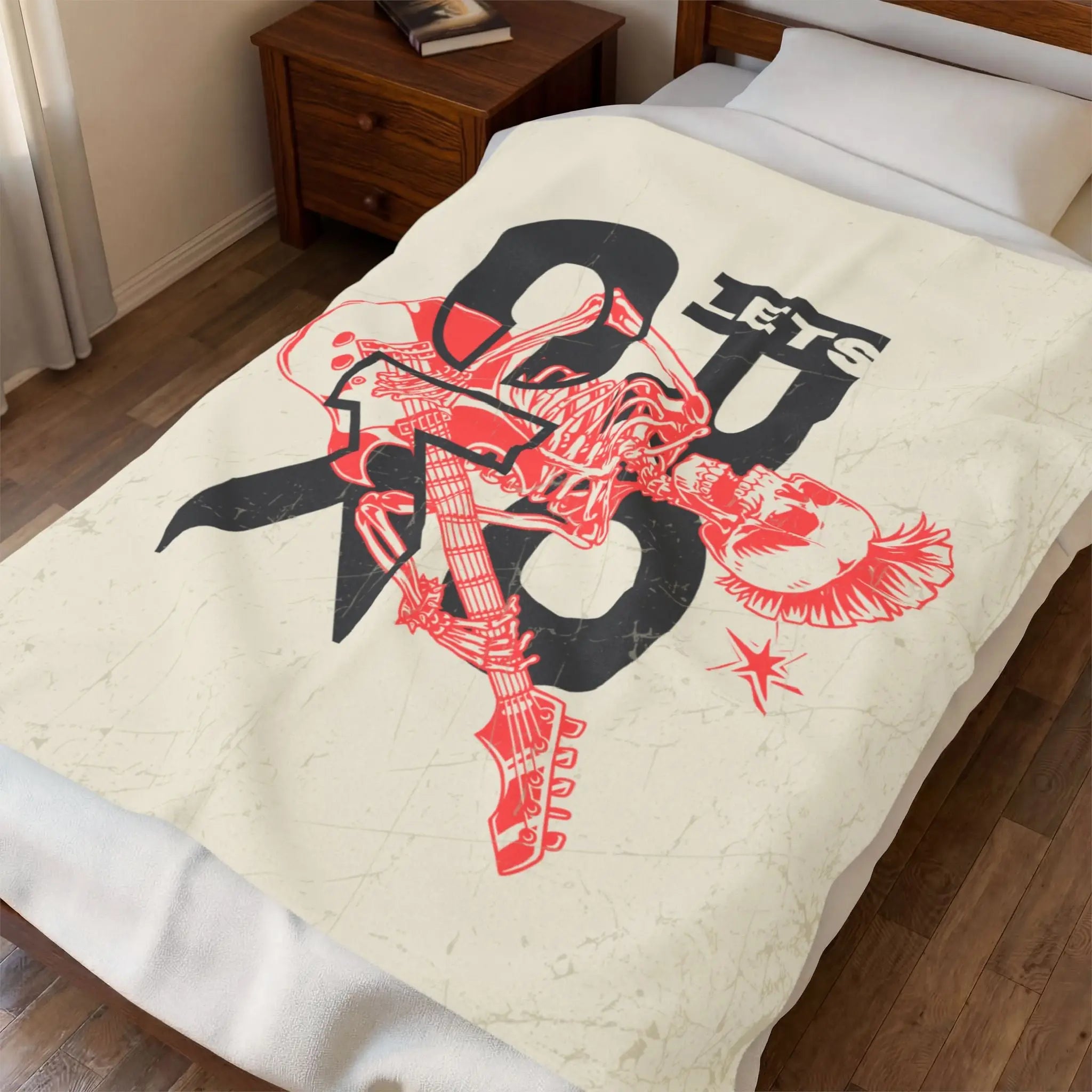 Let’s Rock Skull Rocker Blanket