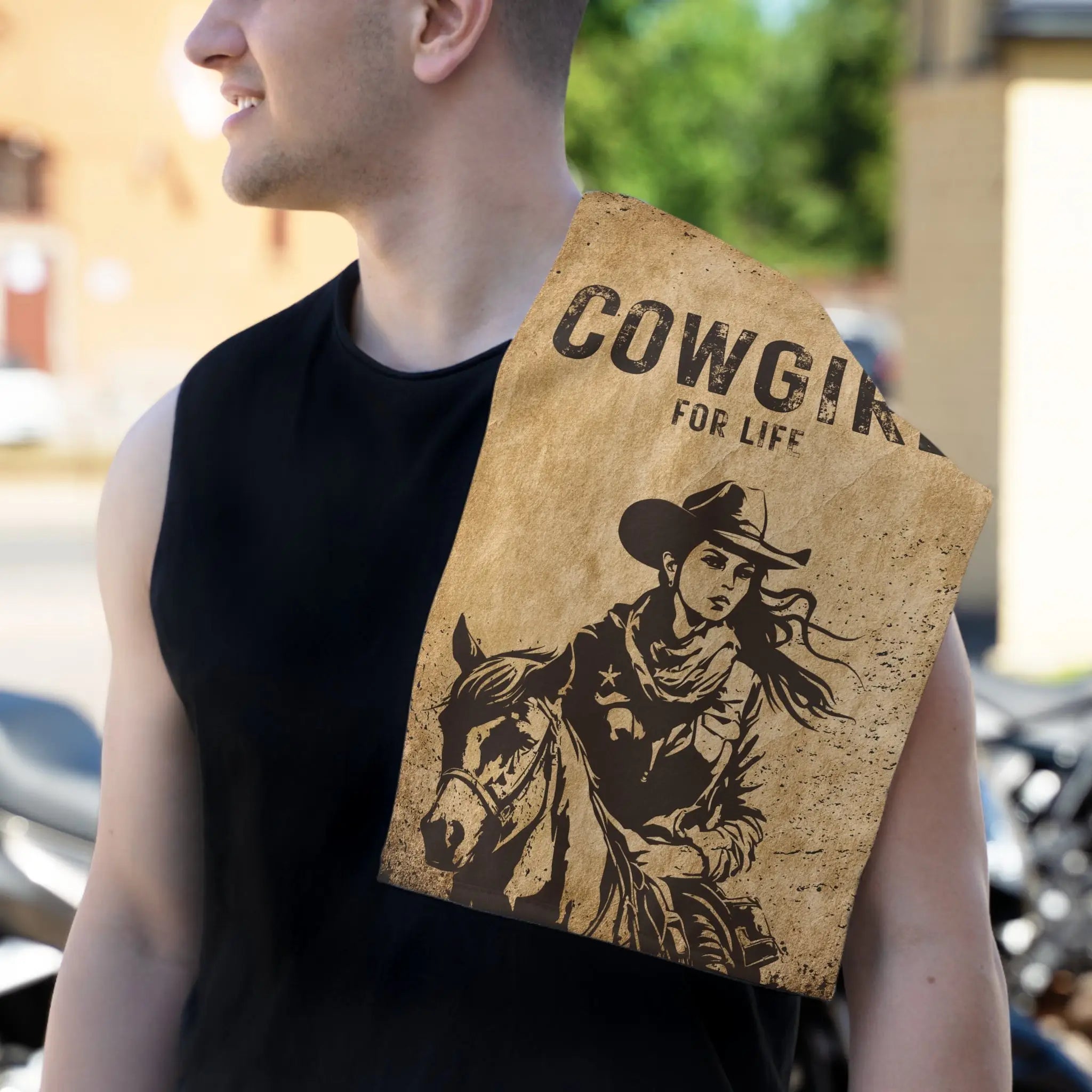 Vintage Cowgirl for Life Poster | Mix & Match Soft Fun-Flirty Lovers’ Towels