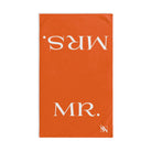 Mr Mrs Shareable Orange | Mix & Match Classic Fun-Flirty Lovers’ Towels