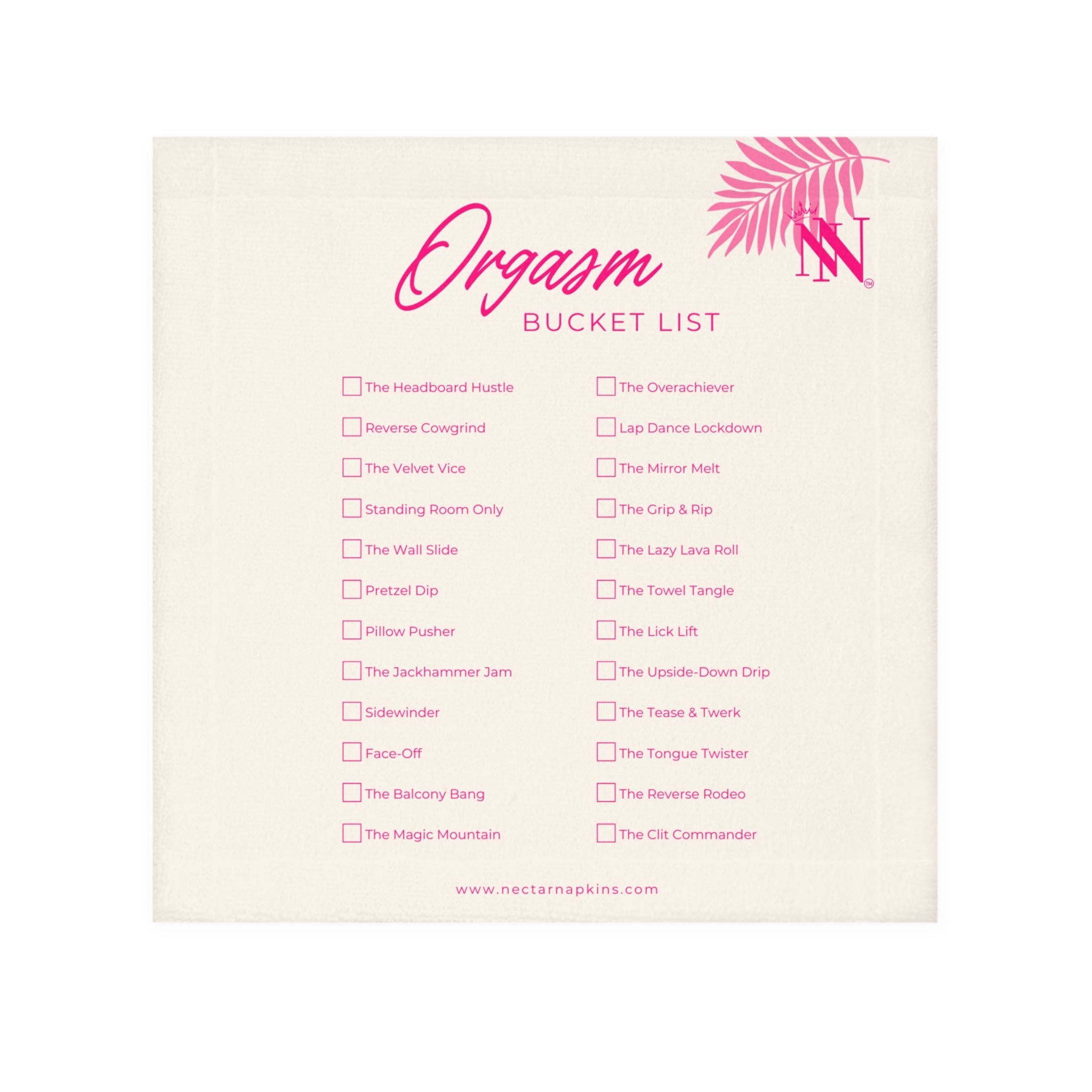 Orgasm Bucket List | Mix & Match Lils’ Fun-Flirty Lovers’ Towels
