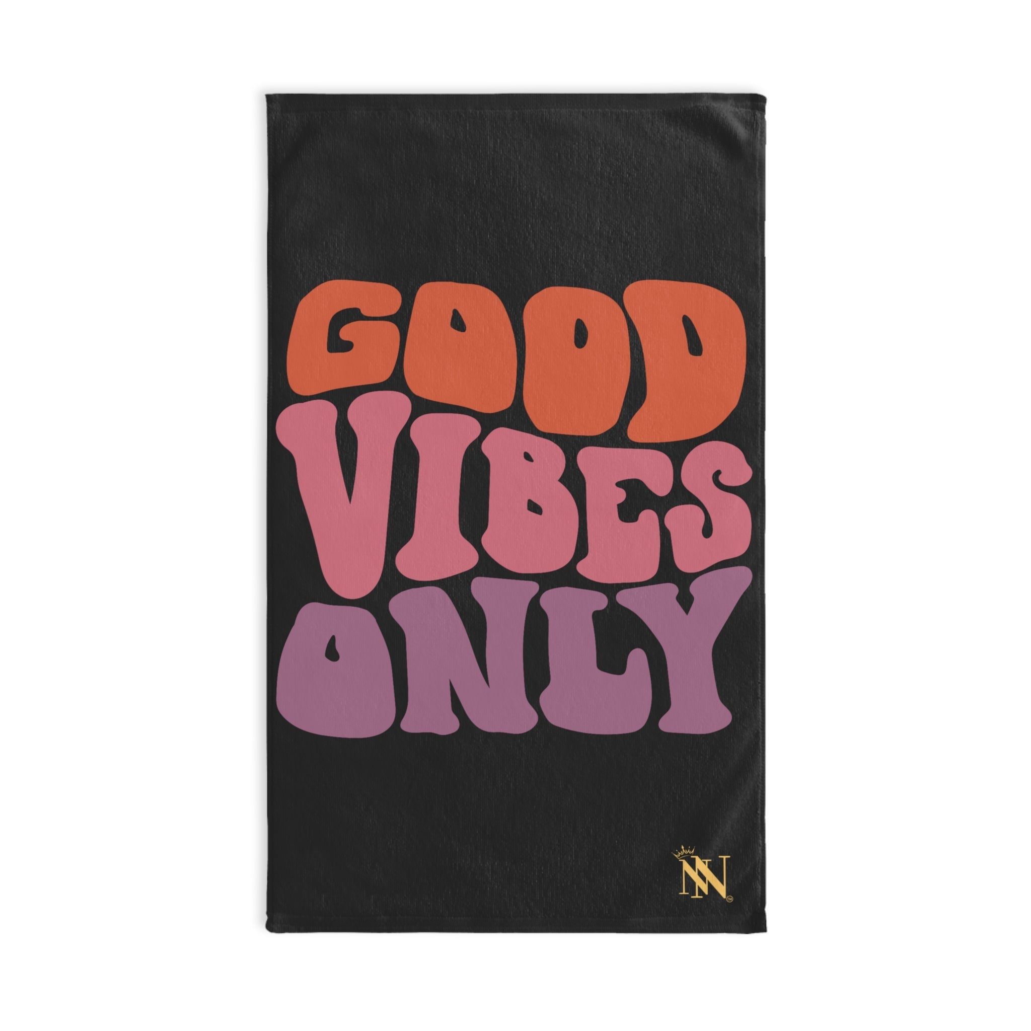 Good Vibes Retro Letters Dark Grey Cum Towel
