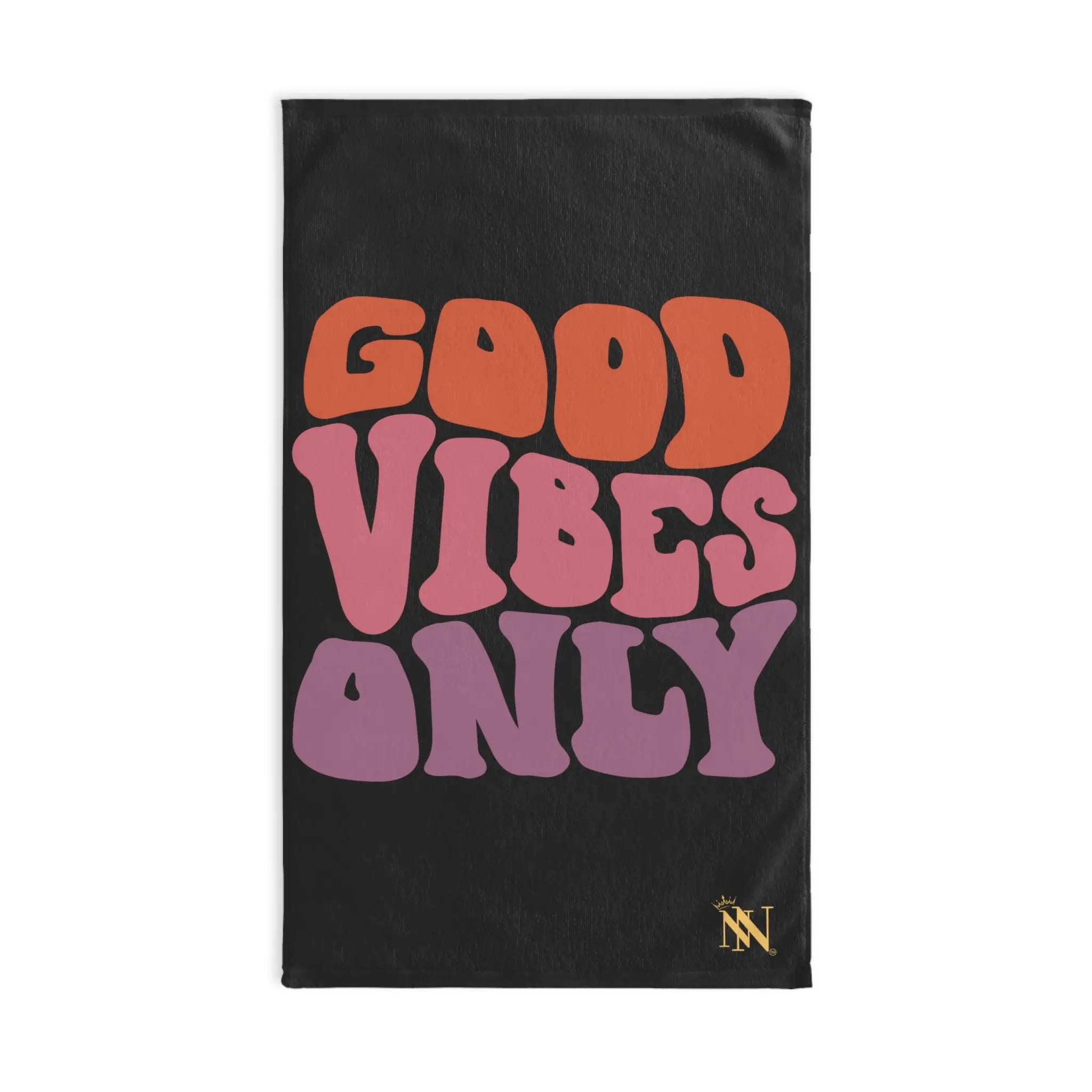 Good Vibes Retro Letters Dark Grey Cum Towel