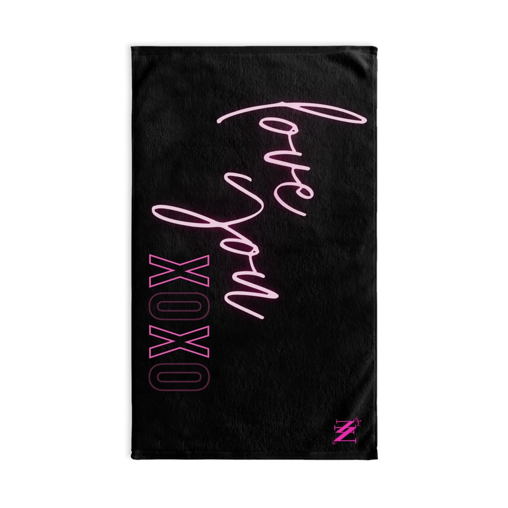 Love You XOXO Black | Mix & Match Classic Fun-Flirty Lovers’ Towels