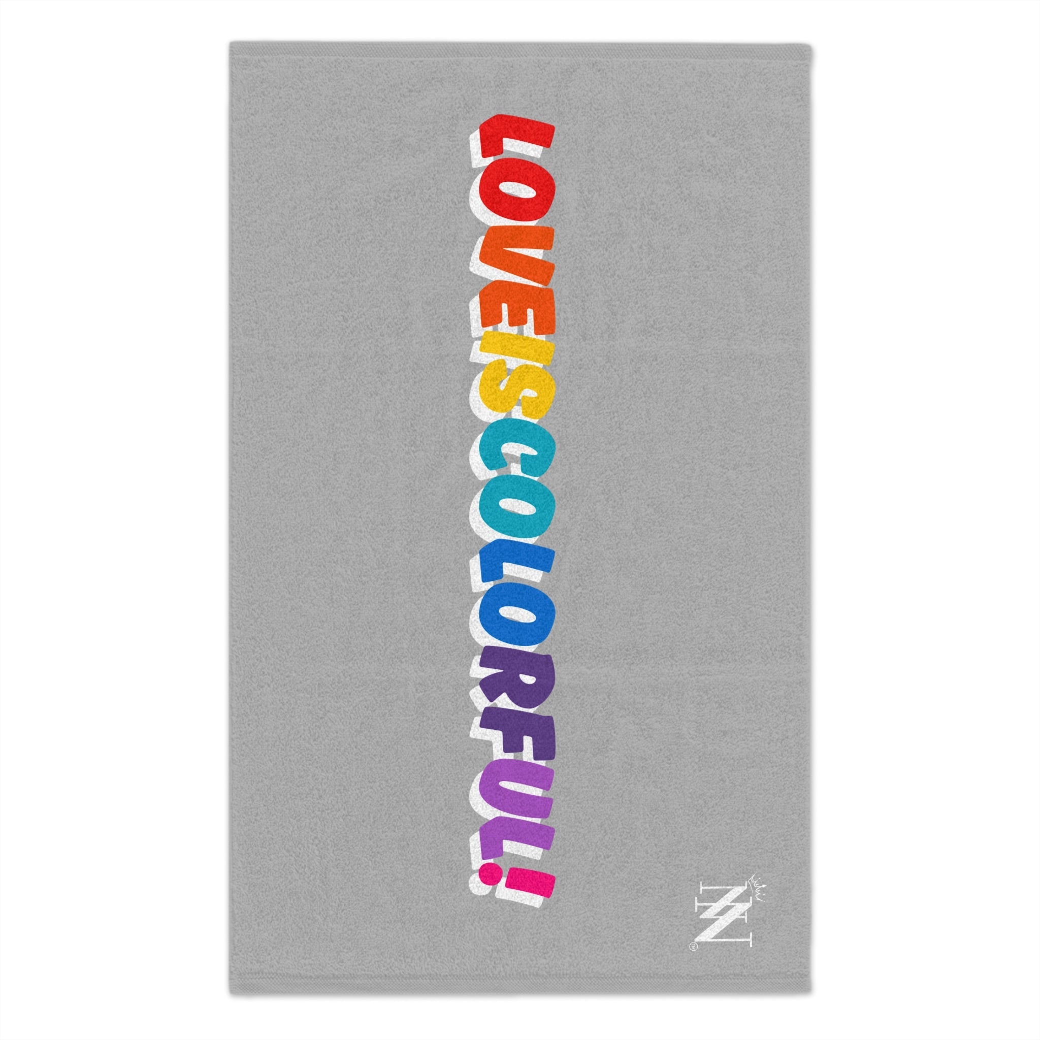 Love is Colorful! Light Grey | Mix & Match Soft Fun-Flirty Lovers’ Towels