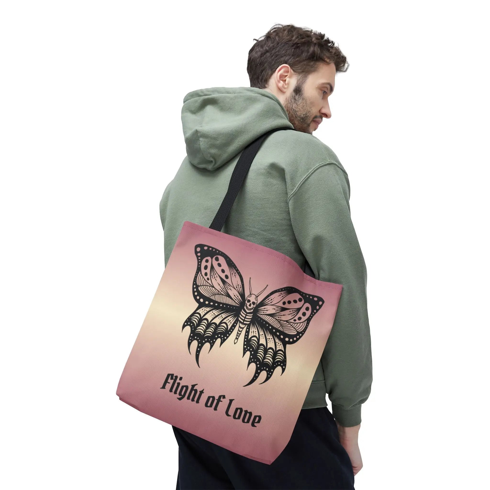 Flight of Love Skull Butterfly Tote Bag