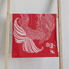 Mermaid Sitting Her Back Turned Red Cum Towel