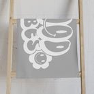 Smiley Happy Face Good Vibes Light Grey | Mix & Match Classic Fun-Flirty Lovers’ Towels