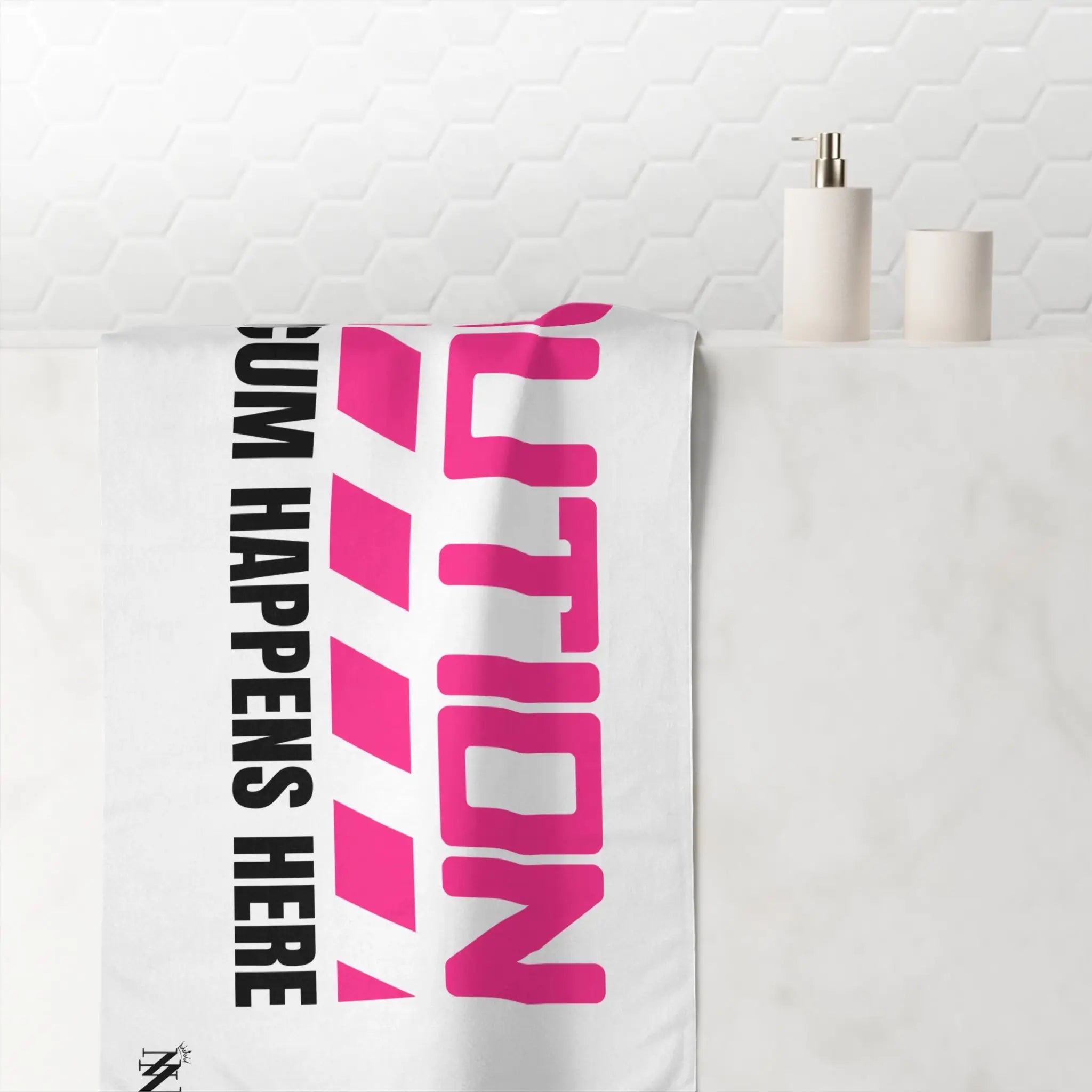 Caution: Messy Cum Happens Here | Mix & Match XL Fun-Flirty Lovers’ Towels