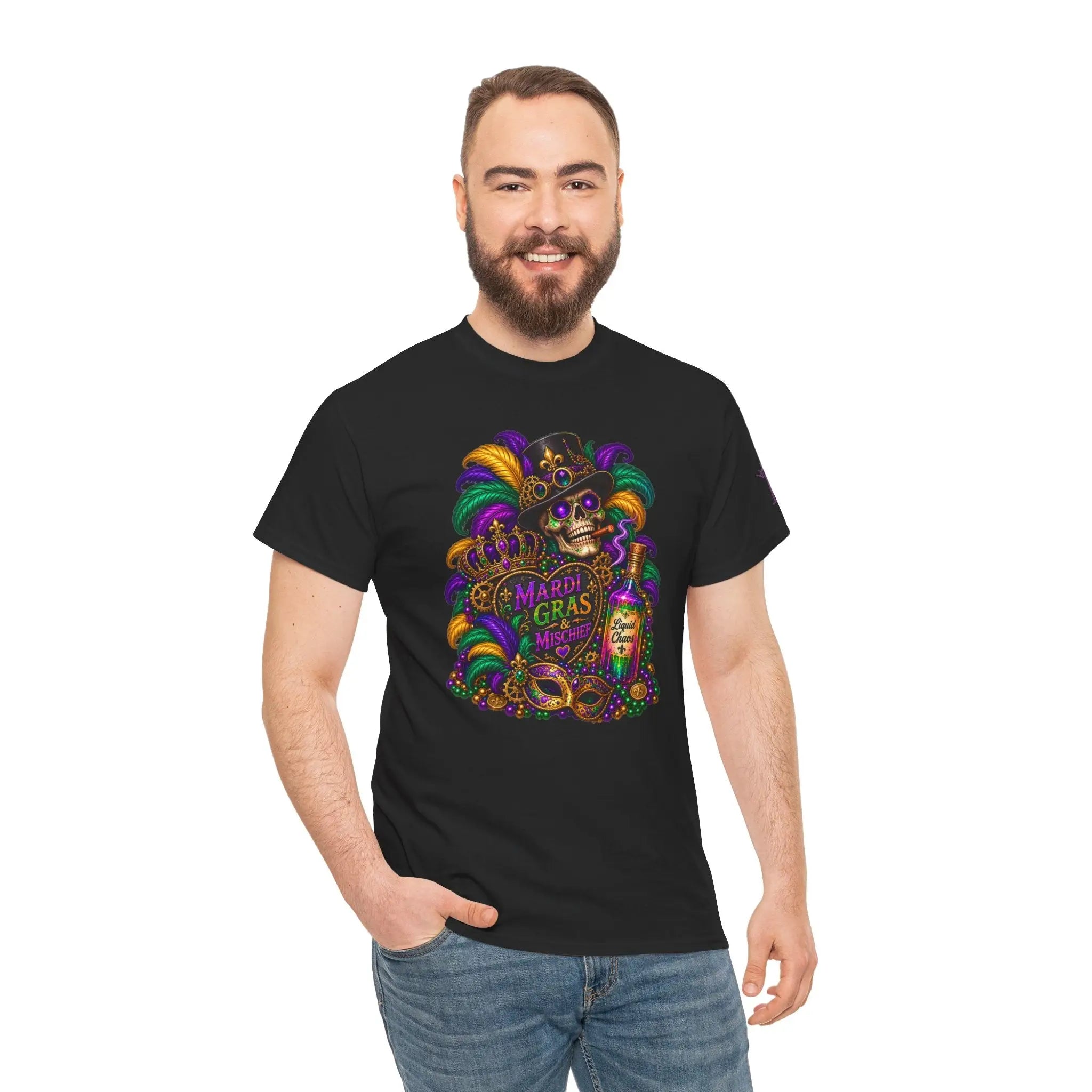 Mardi Gras & Mischief Skull T-Shirt