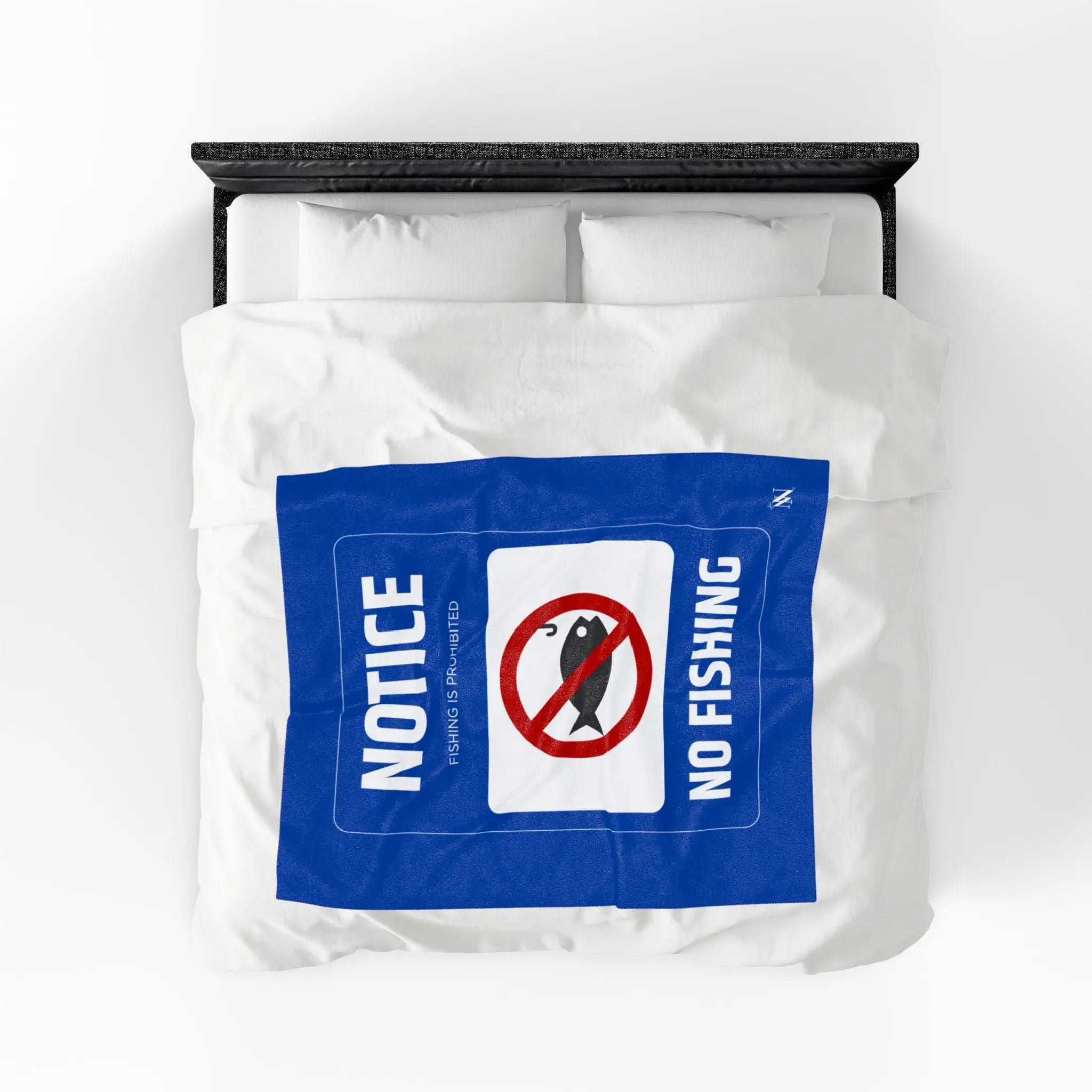 No Fishing Sign Blanket