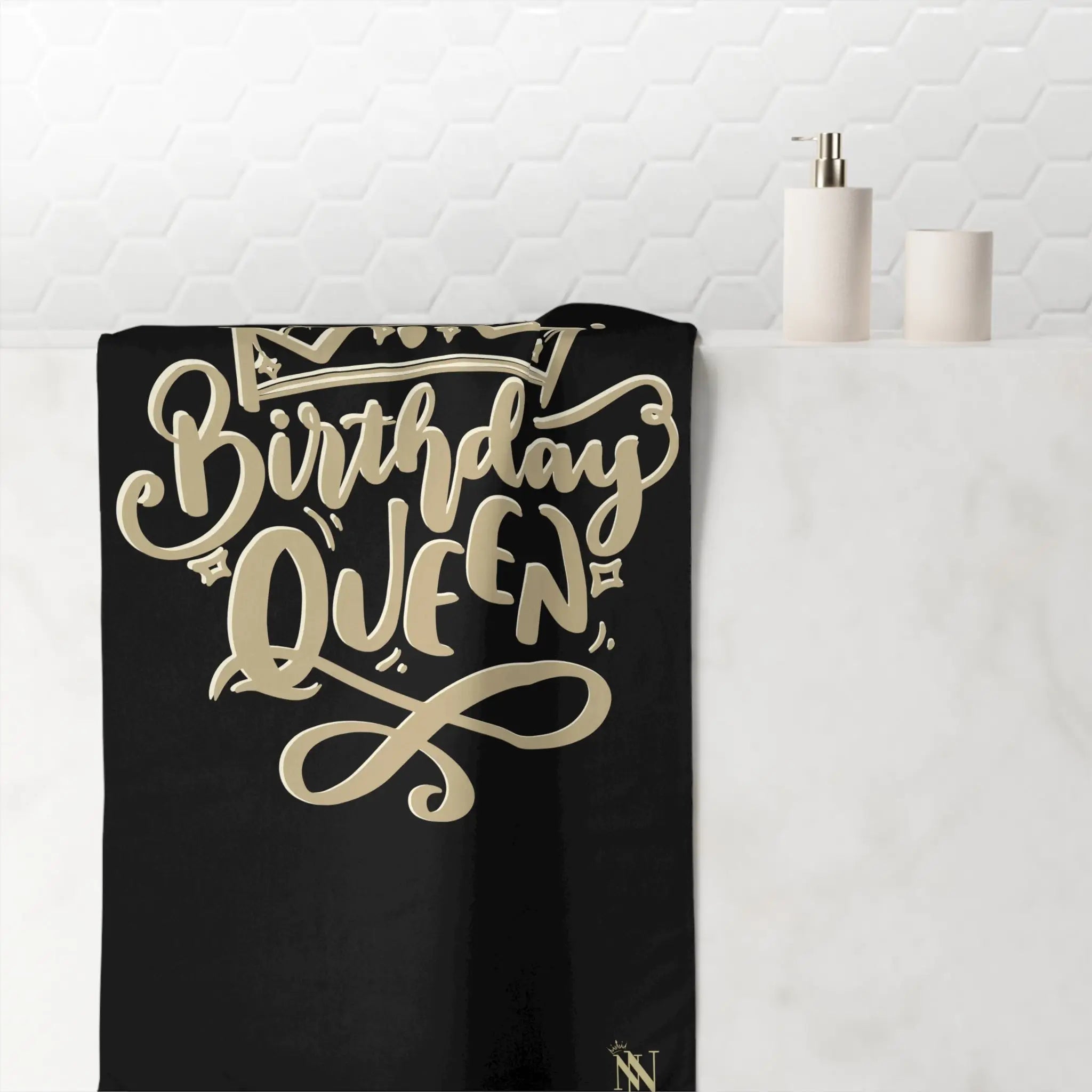Gold Crown Birthday Queen | Mix & Match XL Fun-Flirty Lovers’ Towels
