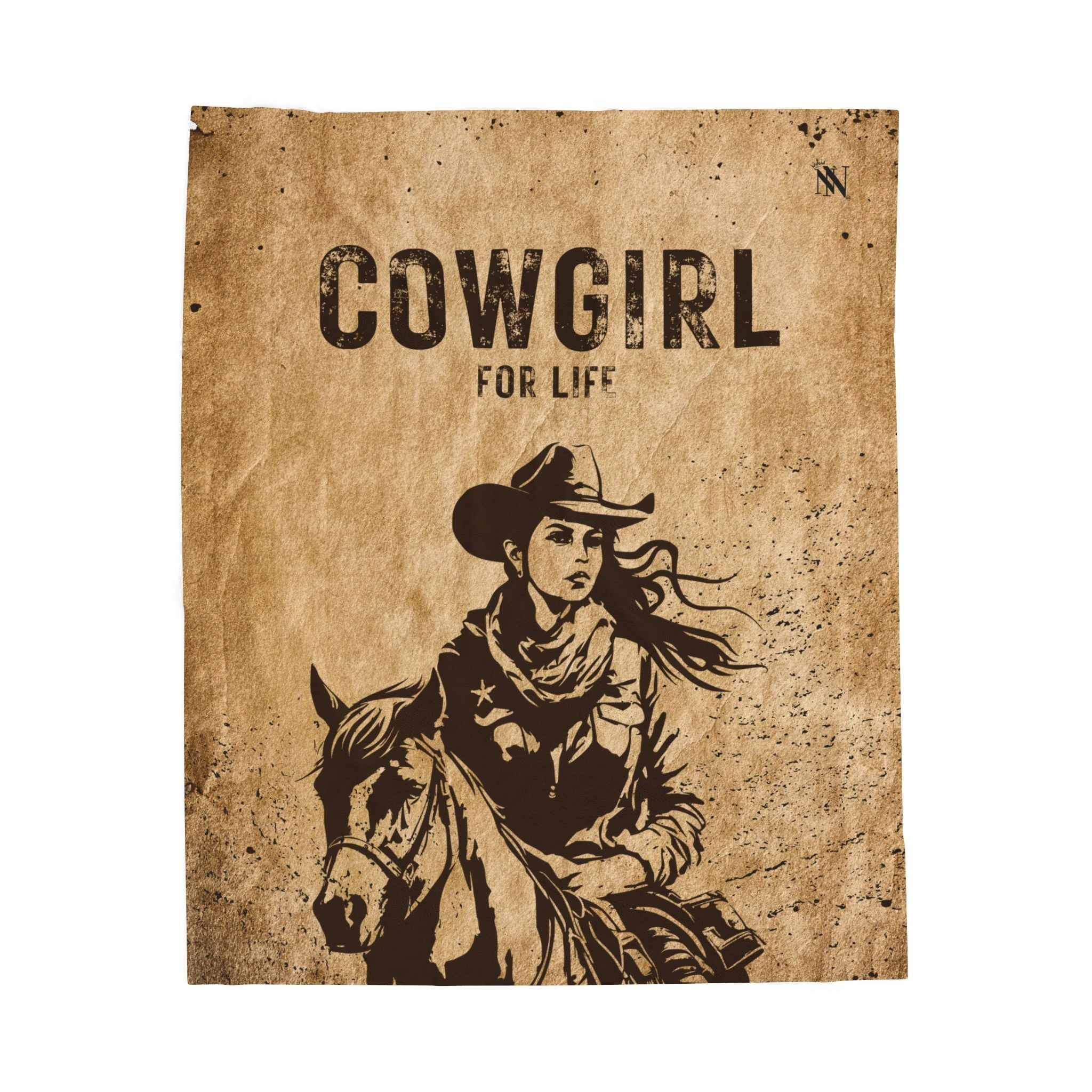 Vintage Cowgirl for Life Poster Lovers’ Gifts Sexy Plush Soft Cozy Flirty Blanket