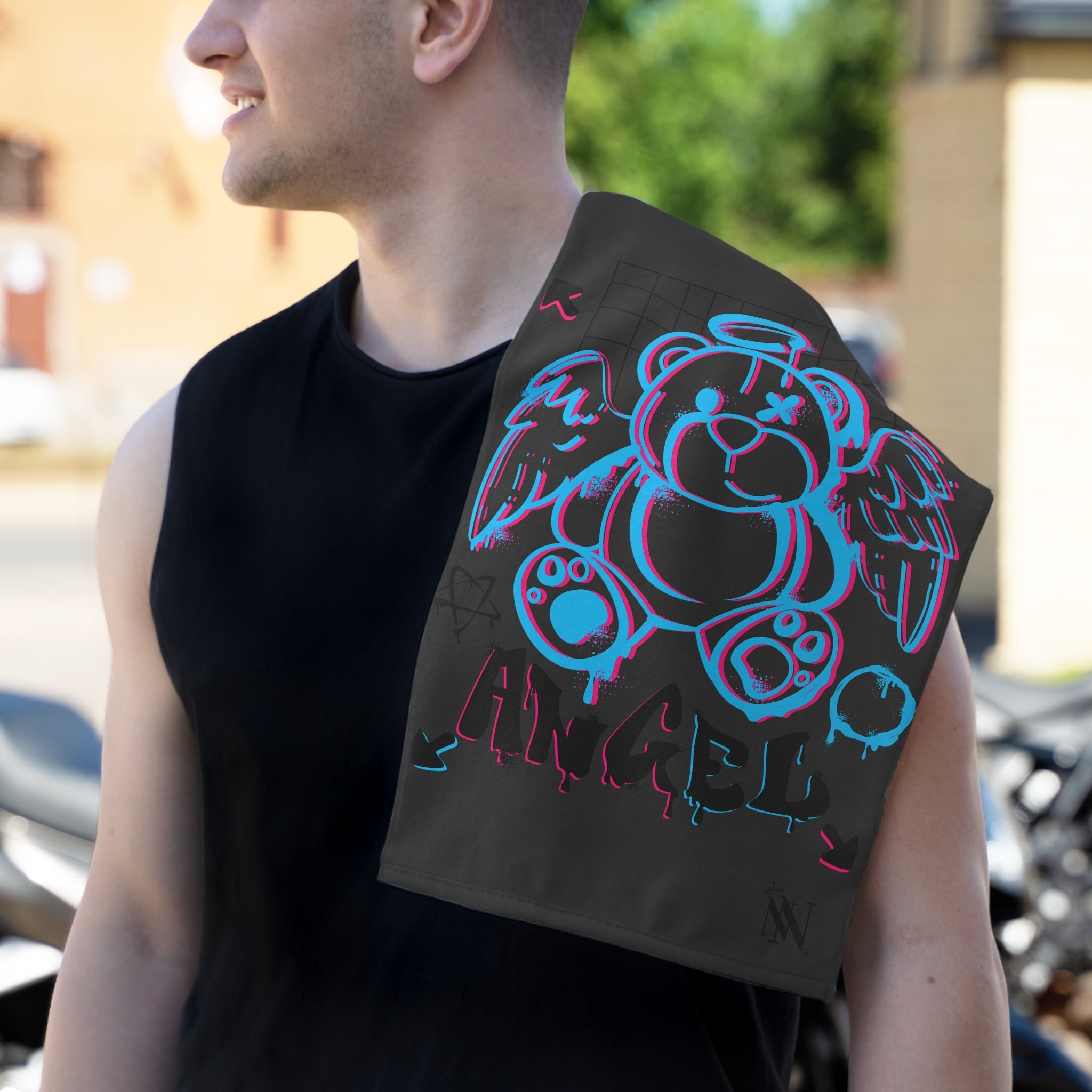 Broken Bear Angel Dark Grey | Mix & Match Soft Fun-Flirty Lovers’ Towels