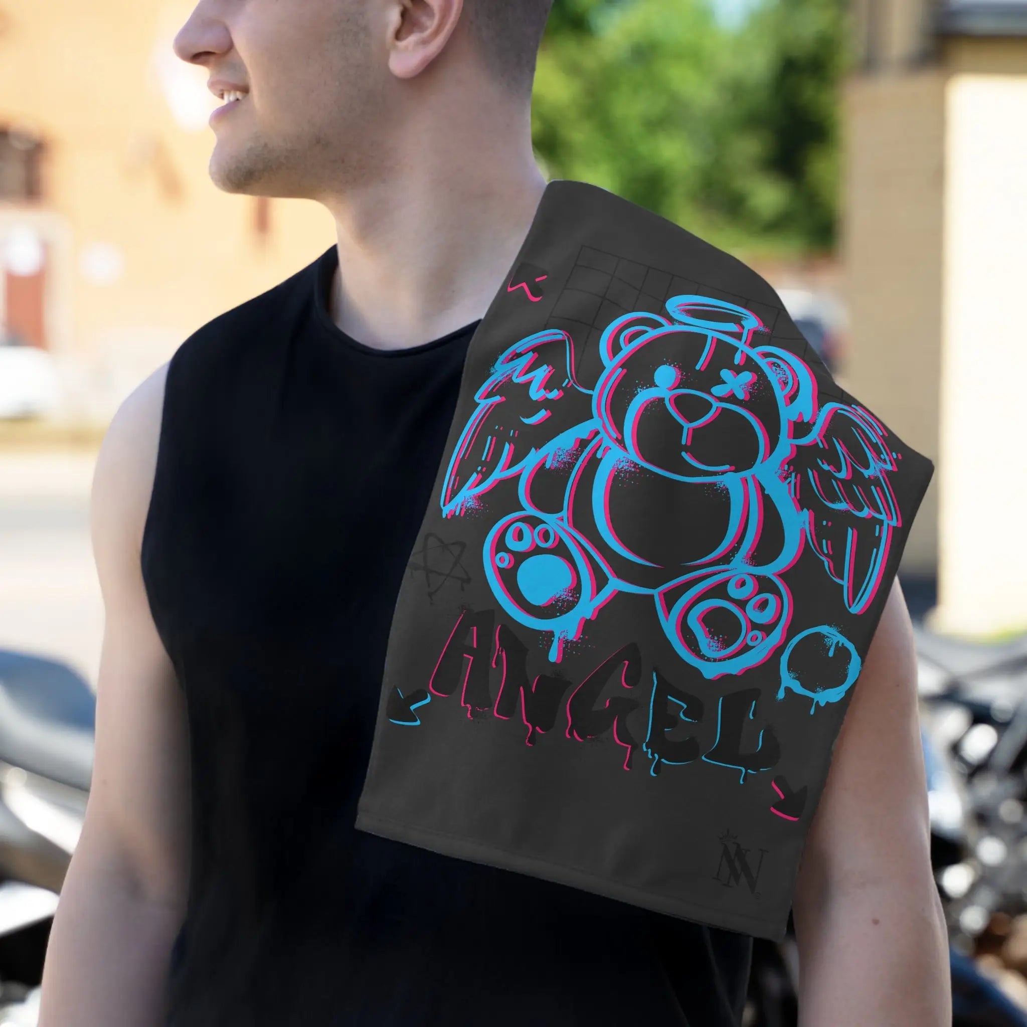 Broken Bear Angel Dark Grey | Mix & Match Soft Fun-Flirty Lovers’ Towels