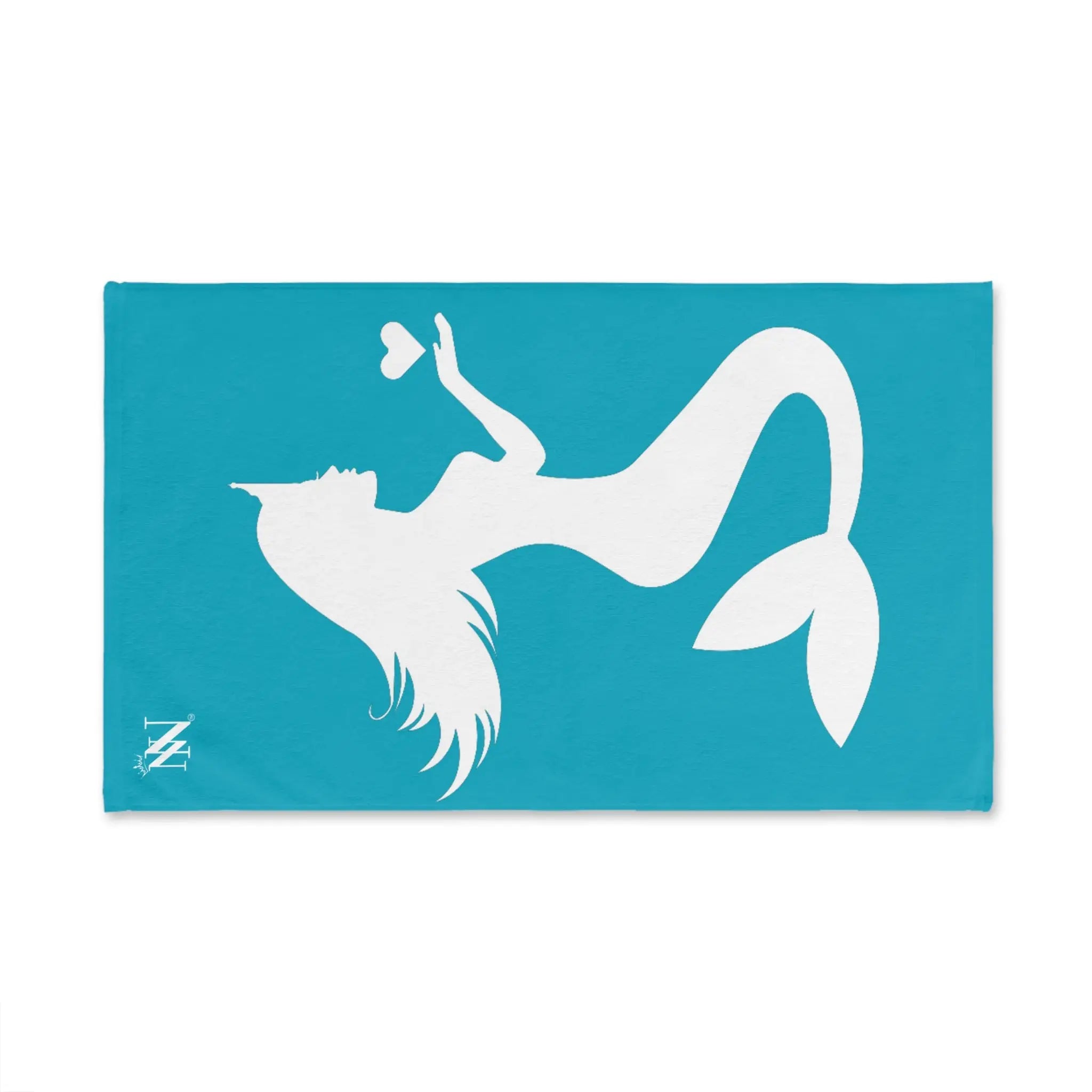 Mermaid Holding Heart Teal Cum Towel